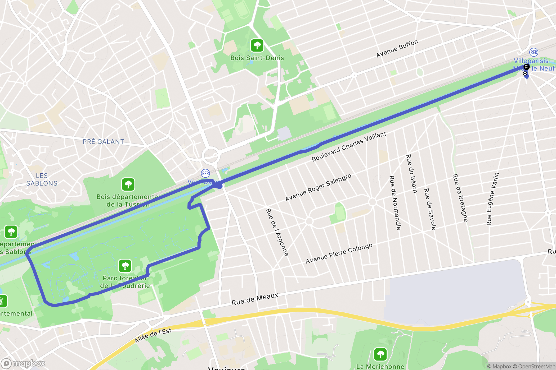 Villeparisis : carte du parcours de randonnée - France