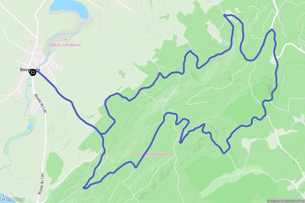 Bouverans : carte du parcours de randonnée - France