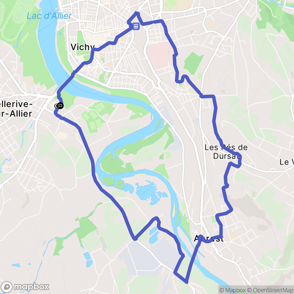 Bellerive-sur-Allier : carte du parcours de randonnée - France