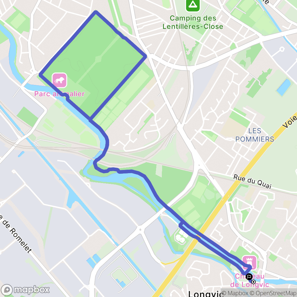 Longvic : carte du parcours de randonnée - France
