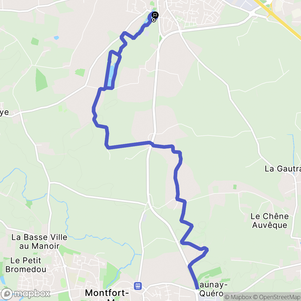 Bédée : carte du parcours de randonnée - France