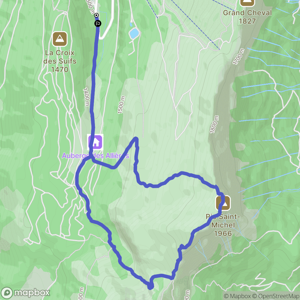 Lans-en-Vercors : carte du parcours de randonnée - France
