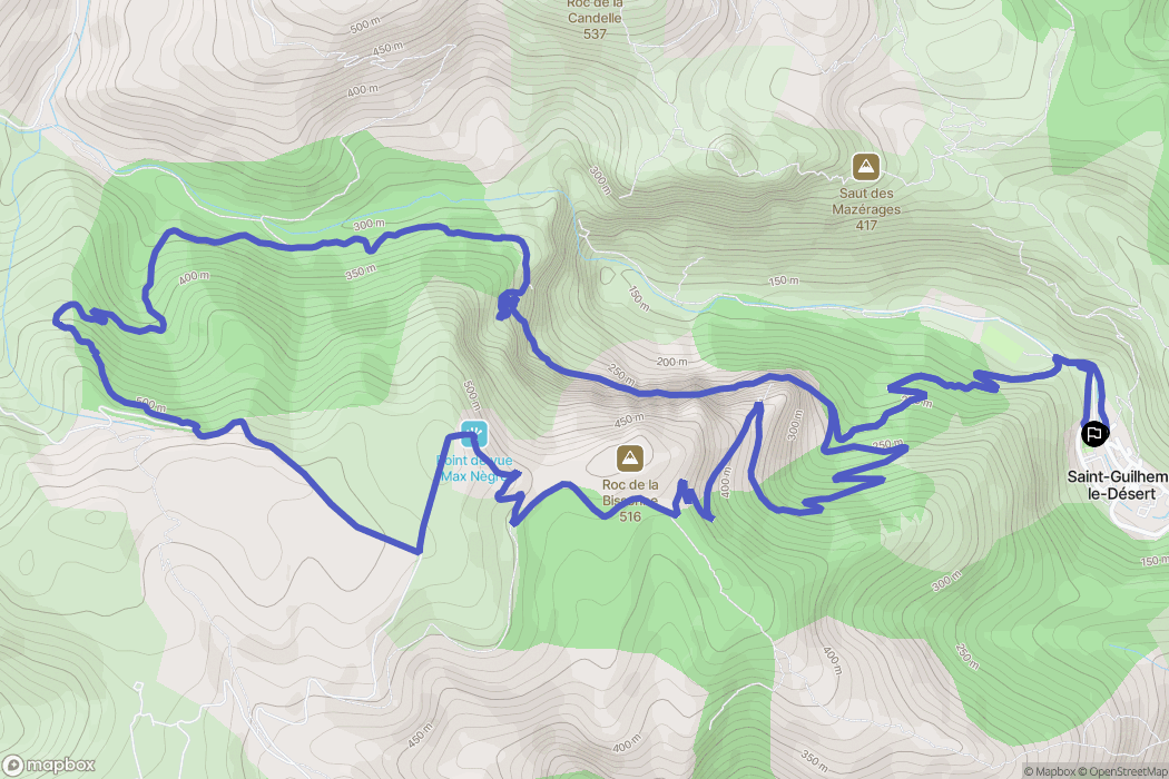 Saint-Guilhem-le-Désert : carte du parcours de randonnée - France
