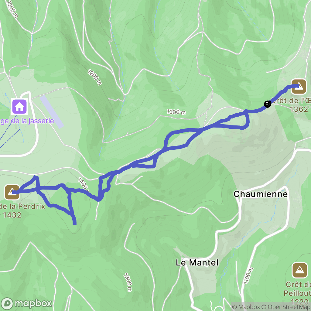 Doizieux : carte du parcours de randonnée - France
