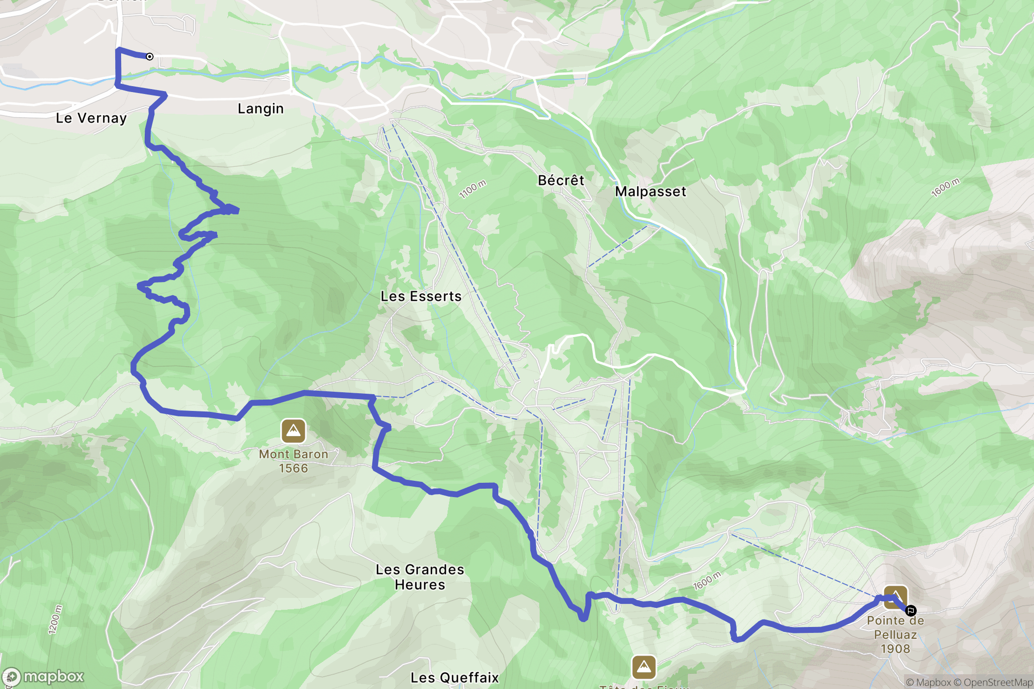 Bernex : carte du parcours de randonnée - France