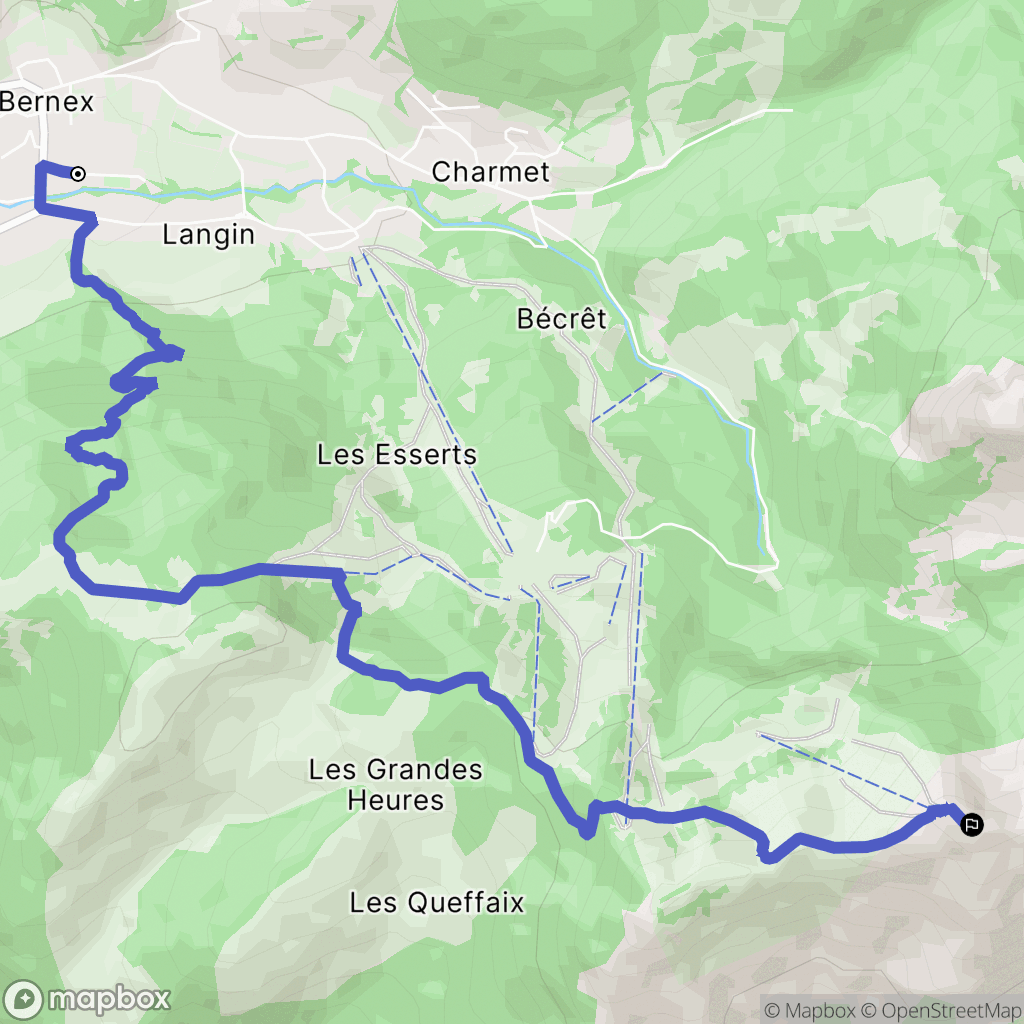 Bernex : carte du parcours de randonnée - France