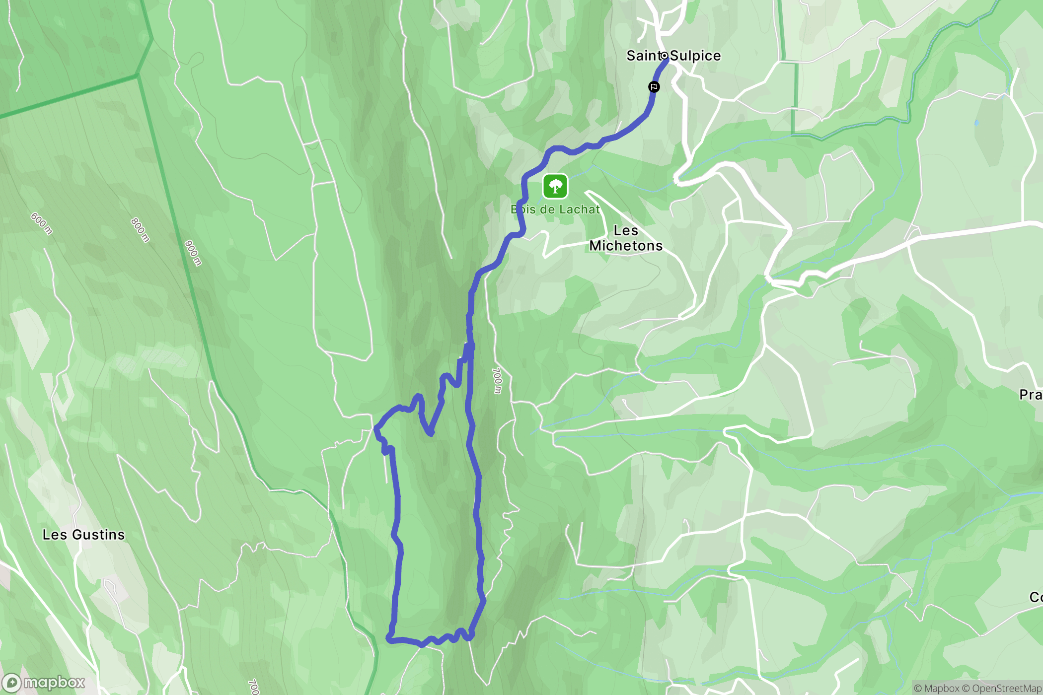 Saint-Sulpice : carte du parcours de randonnée - France