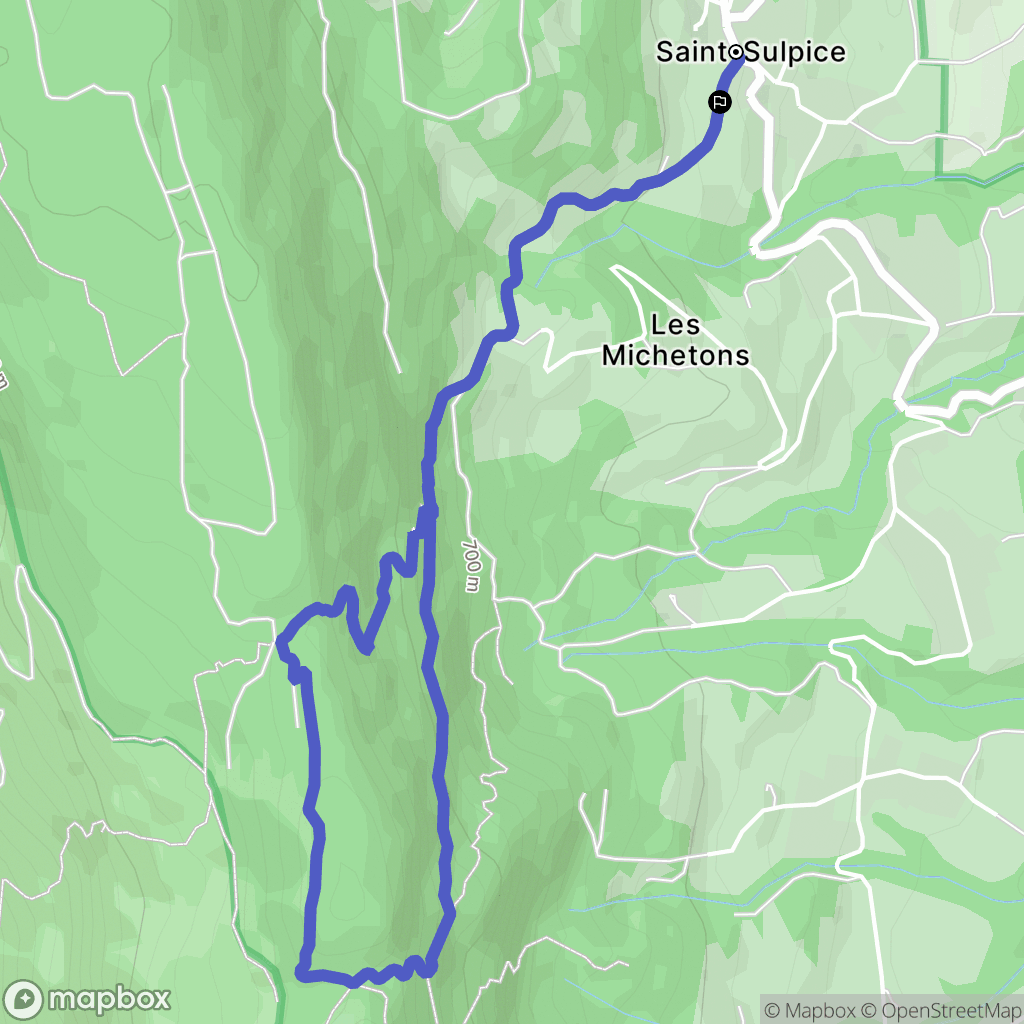 Saint-Sulpice : carte du parcours de randonnée - France