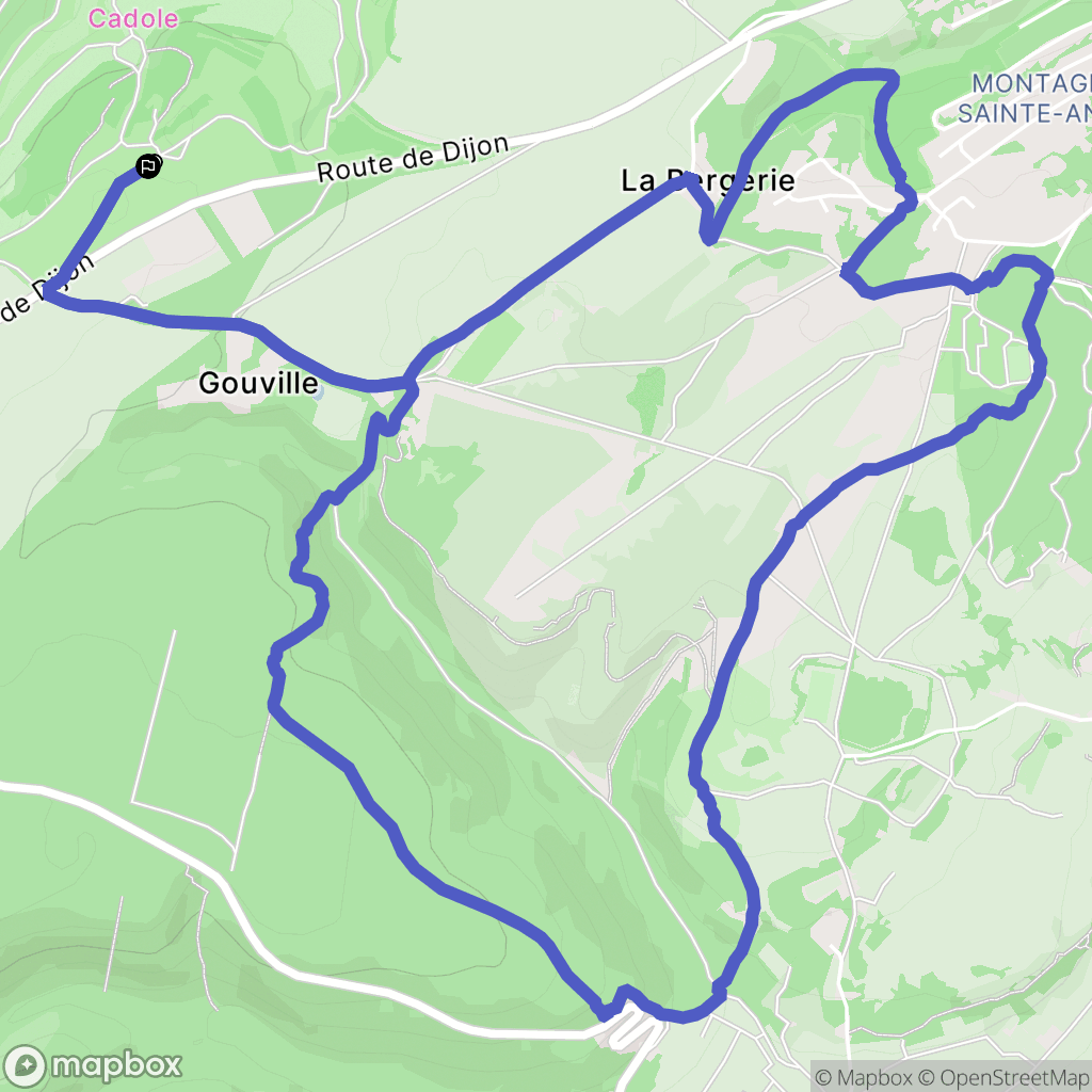 Corcelles-les-Monts : carte du parcours de randonnée - France
