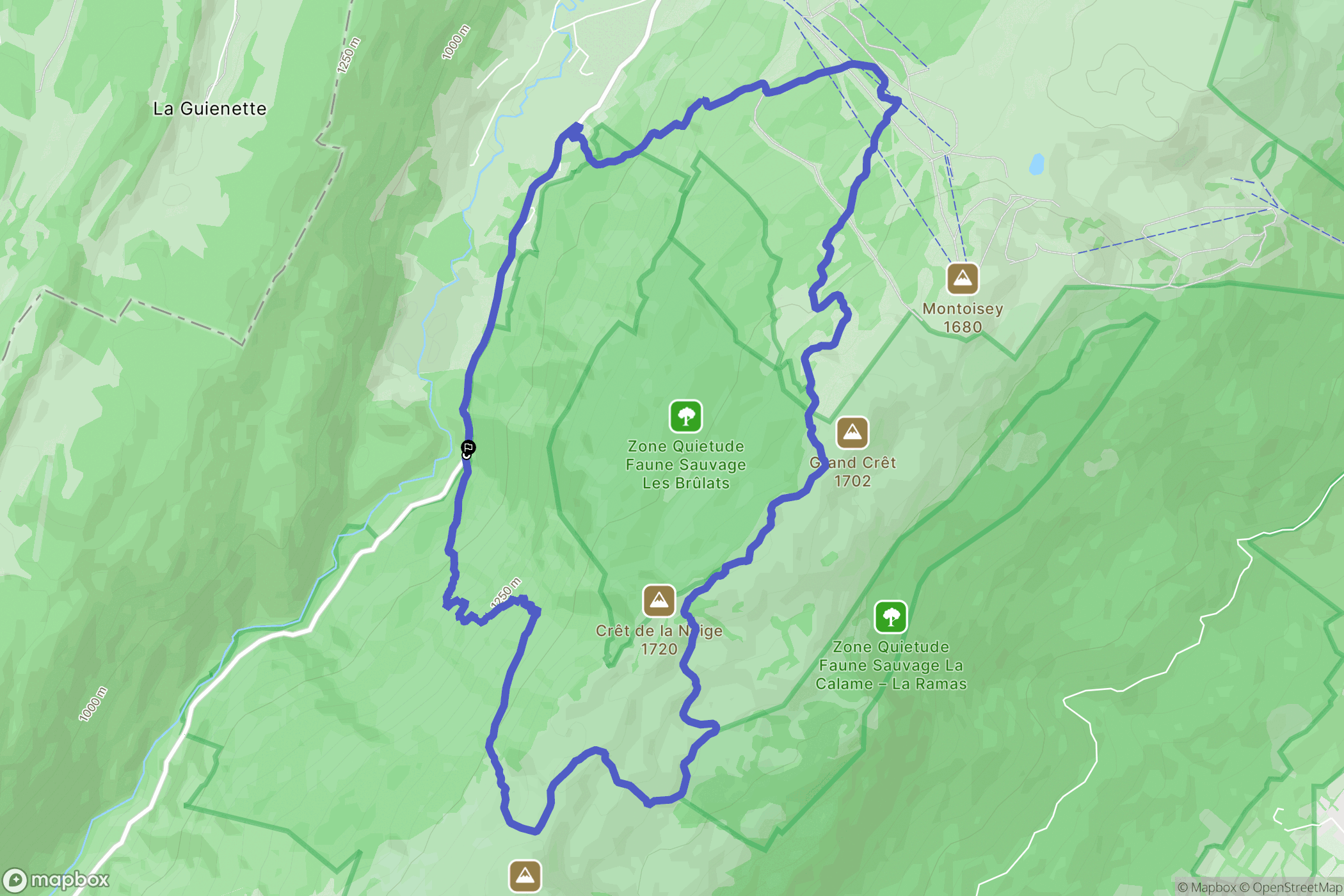 Lélex : carte du parcours de randonnée - France