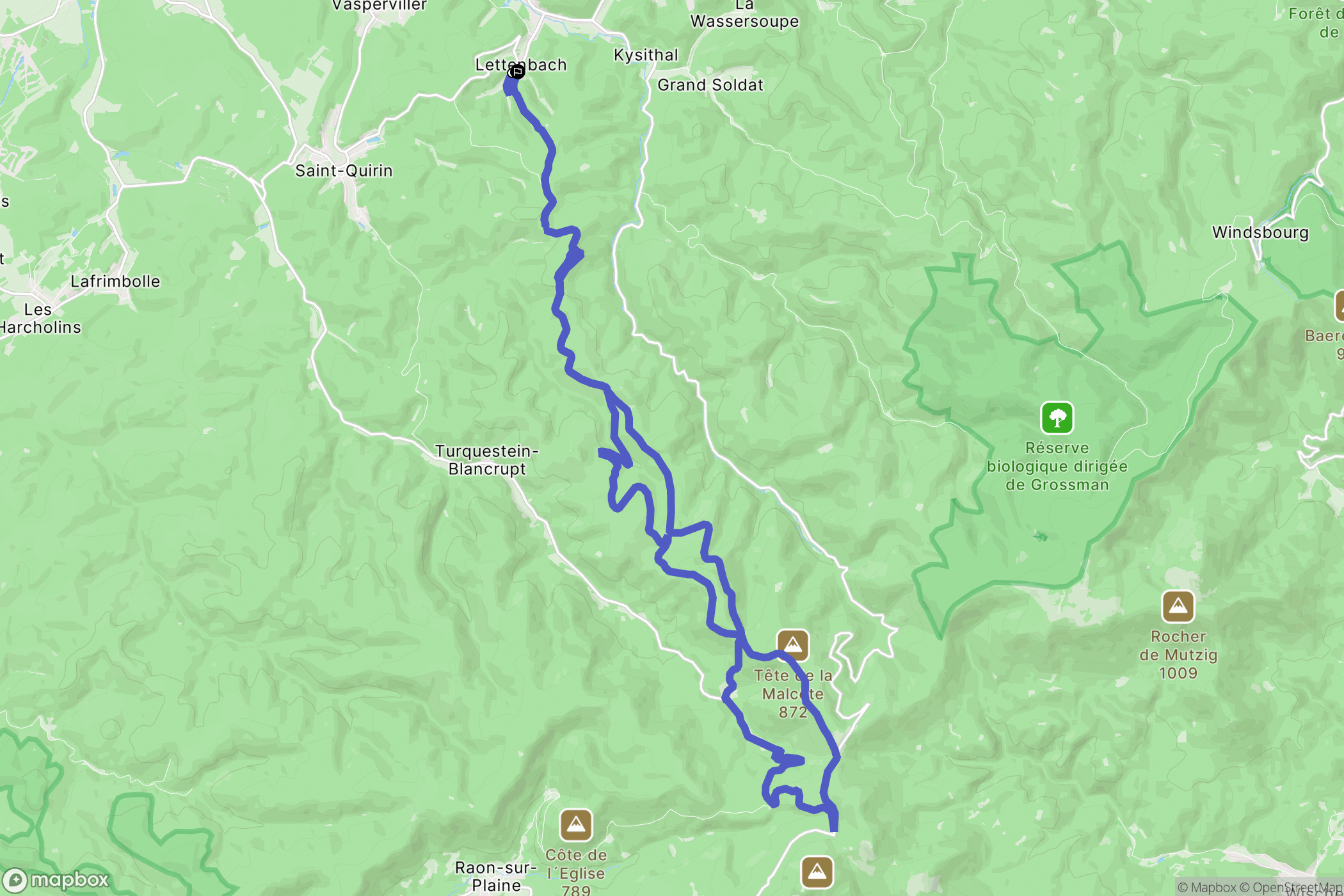 Saint-Quirin : carte du parcours de randonnée - France