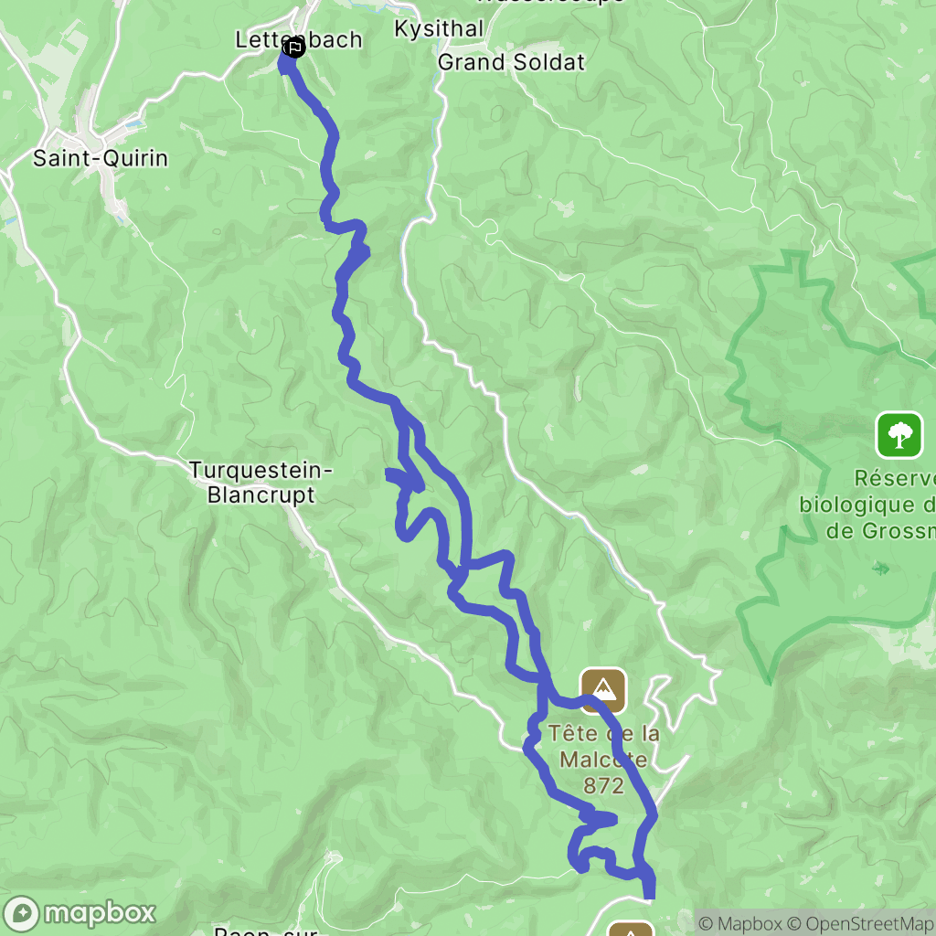 Saint-Quirin : carte du parcours de randonnée - France