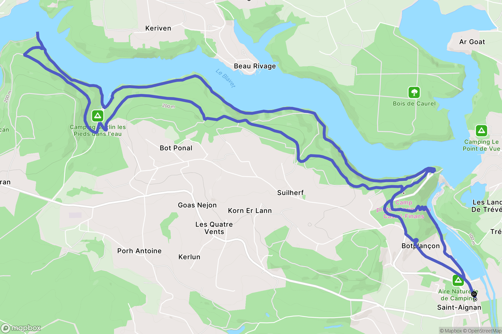 Saint-Aignan : carte du parcours de randonnée - France