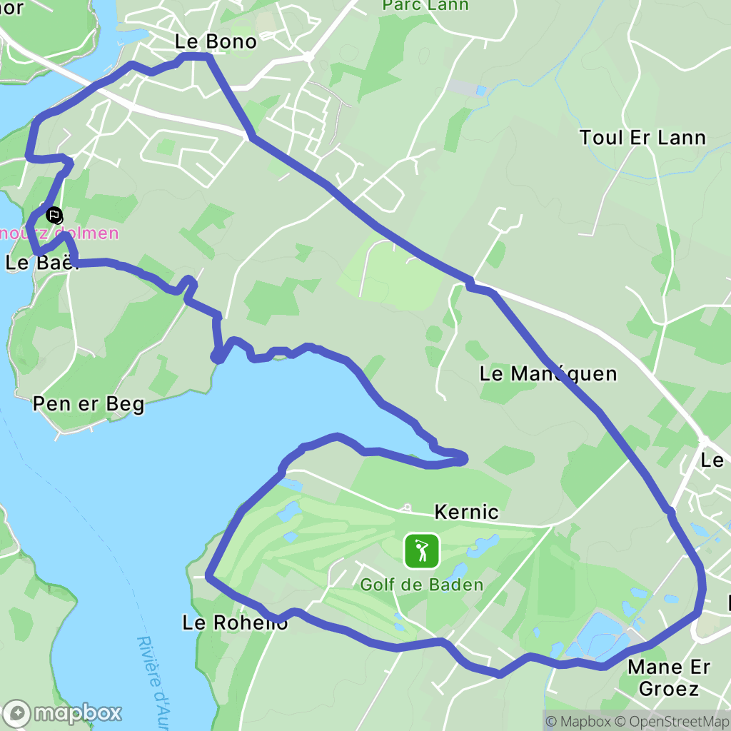 Bono : carte du parcours de randonnée - France