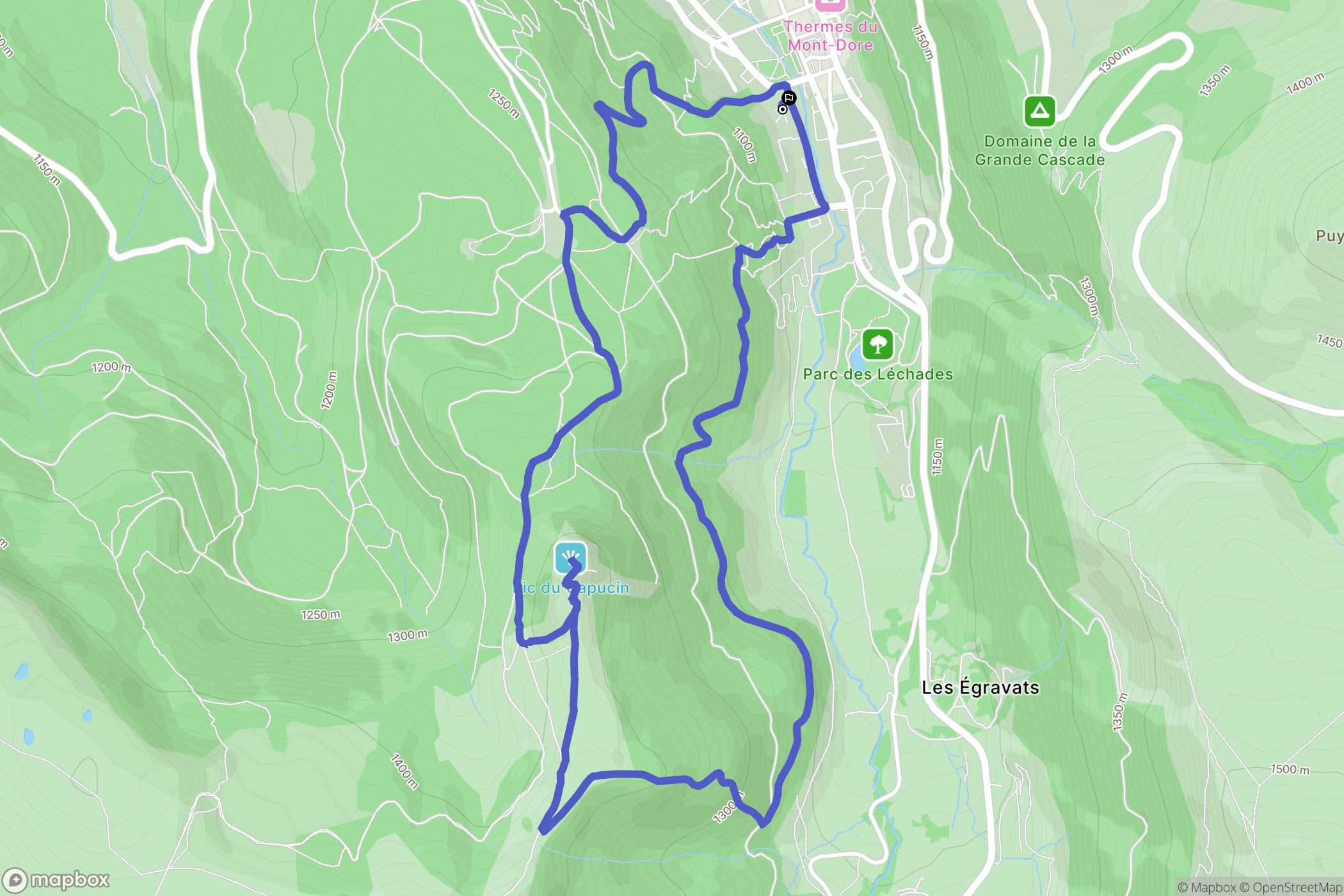 Mont-Dore : carte du parcours de randonnée - France