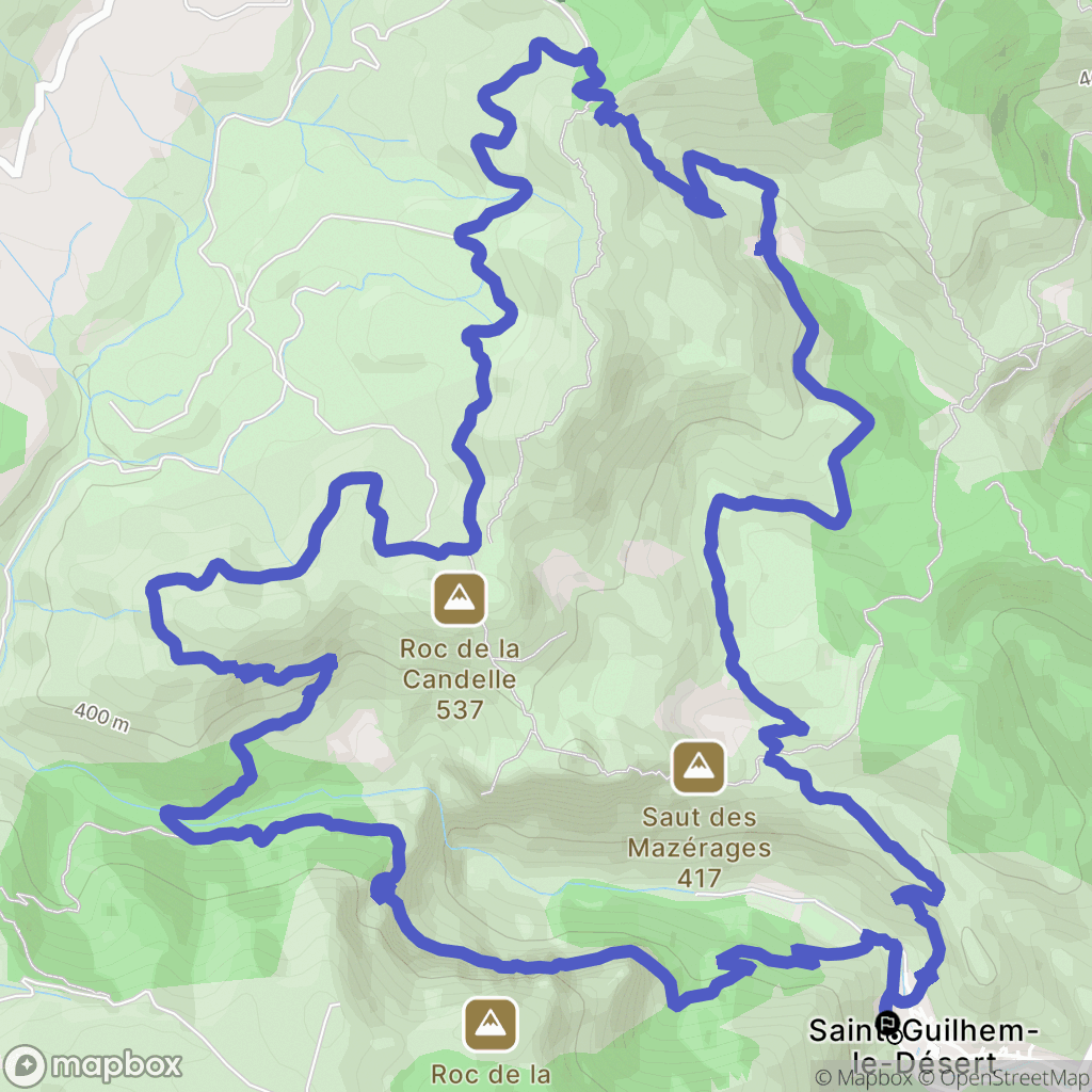 Saint-Guilhem-le-Désert : carte du parcours de randonnée - France