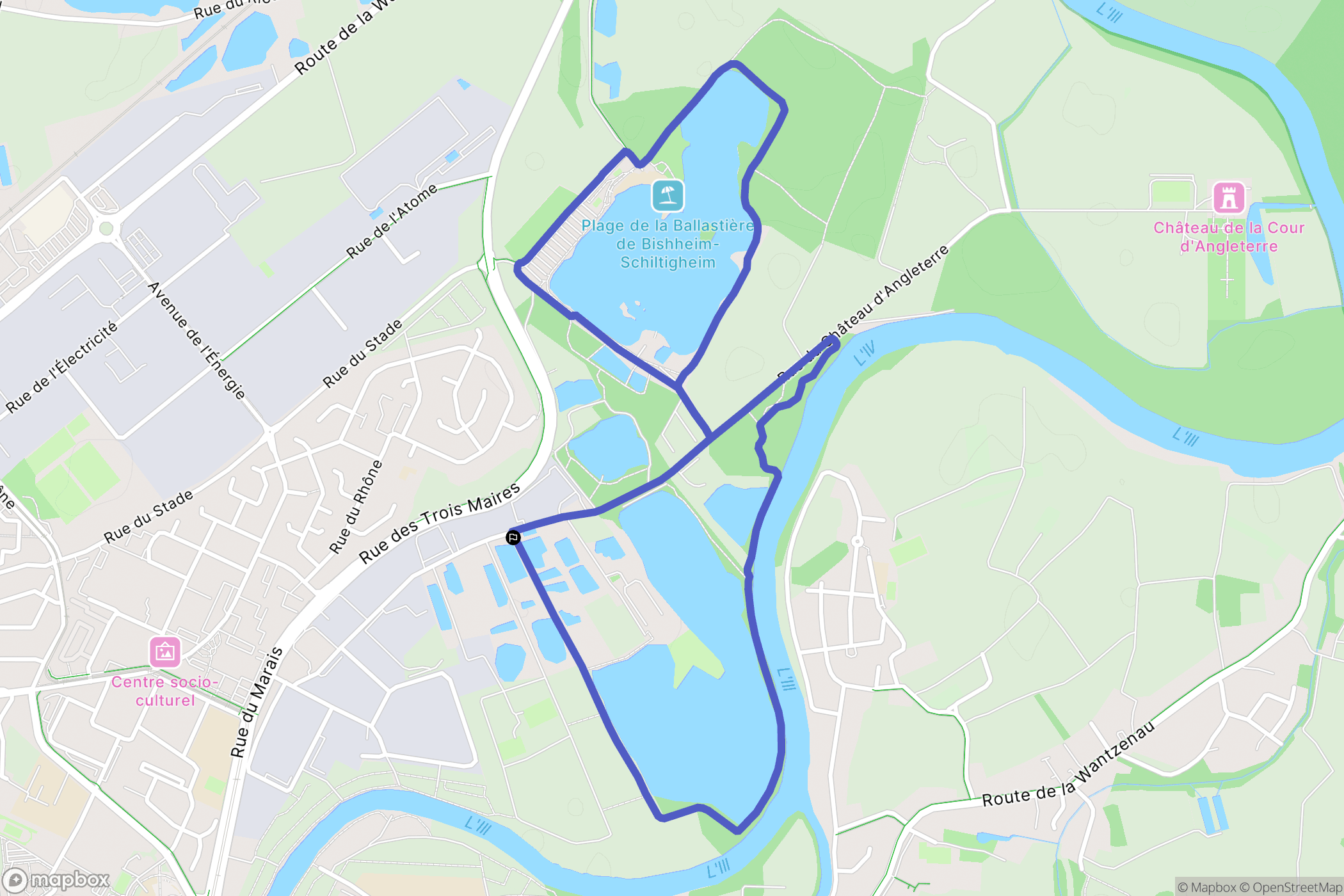 Hœnheim : carte du parcours de randonnée - France
