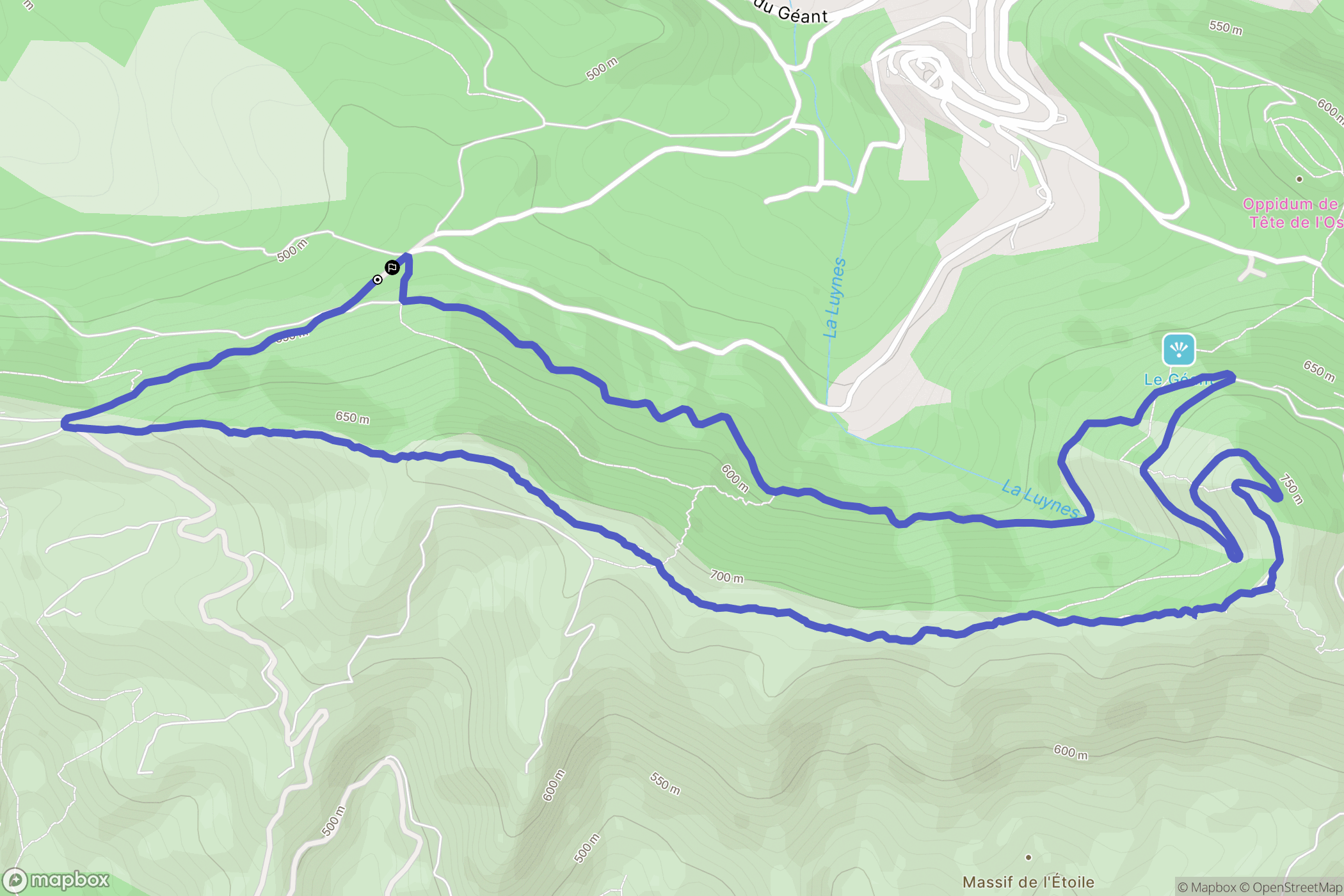 Mimet : carte du parcours de randonnée - France