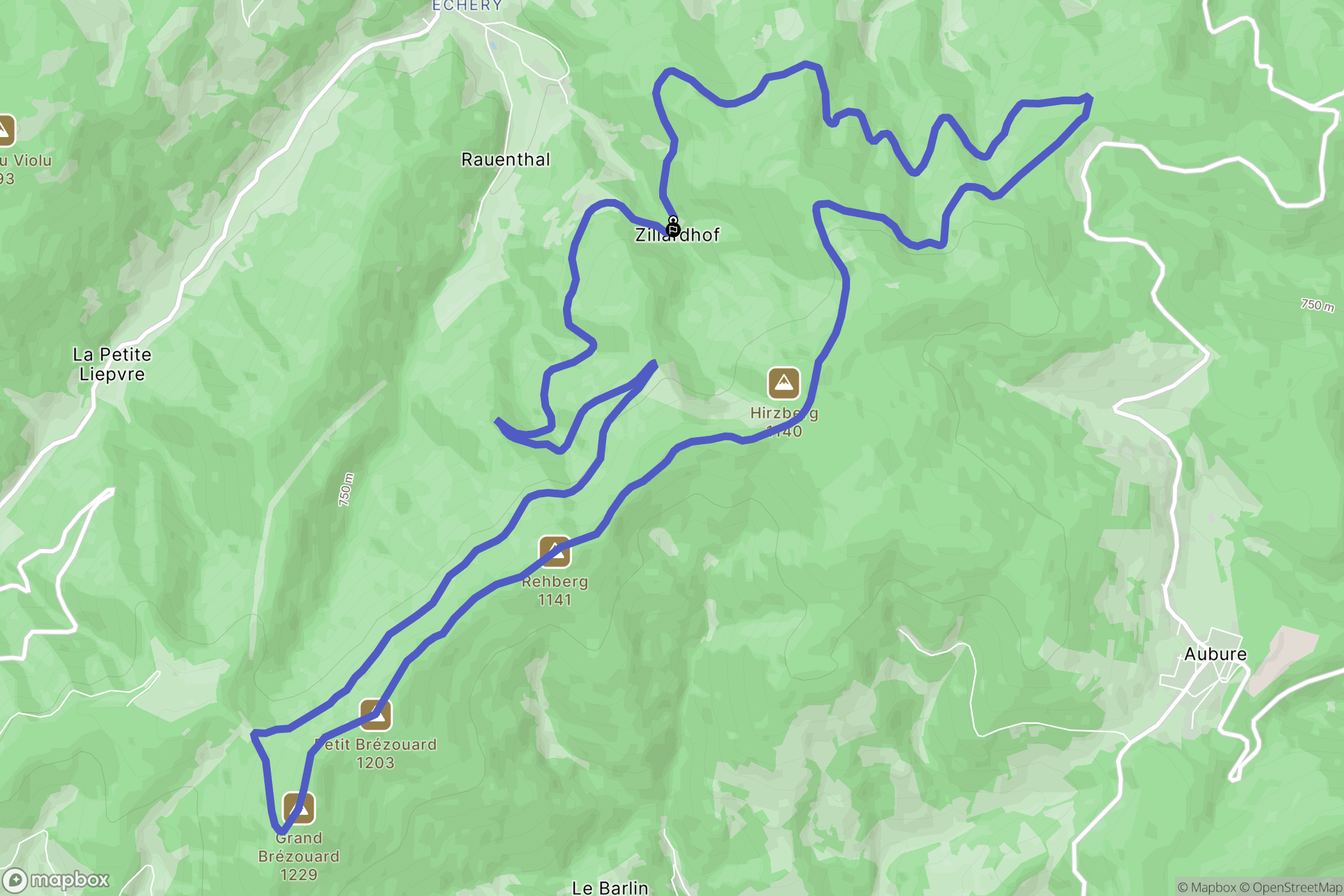 Sainte-Marie-aux-Mines : carte du parcours de randonnée - France