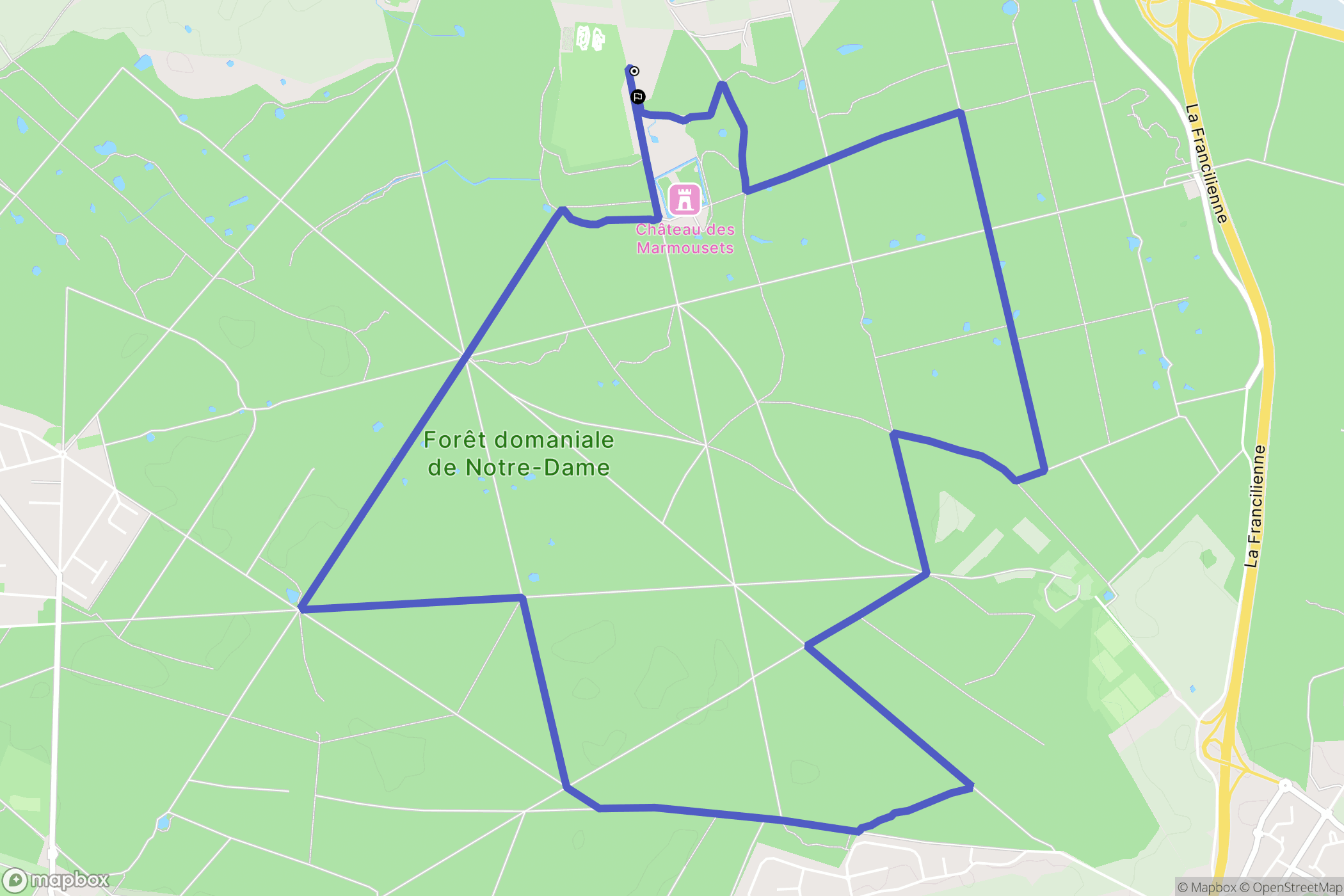 La Queue-en-Brie : carte du parcours de randonnée - France