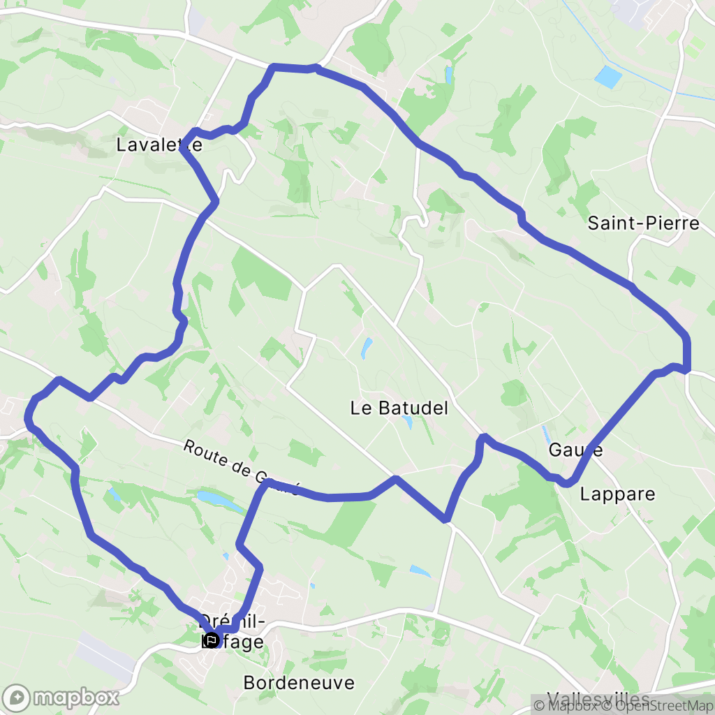 Drémil-Lafage : carte du parcours de randonnée - France