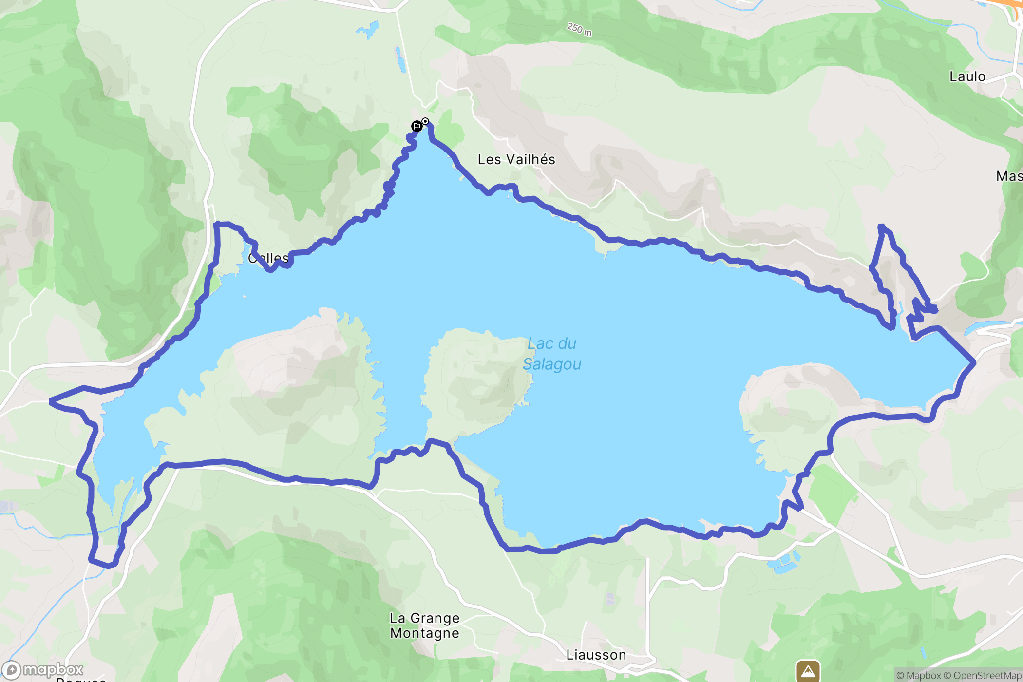 Celles : carte du parcours de randonnée - France