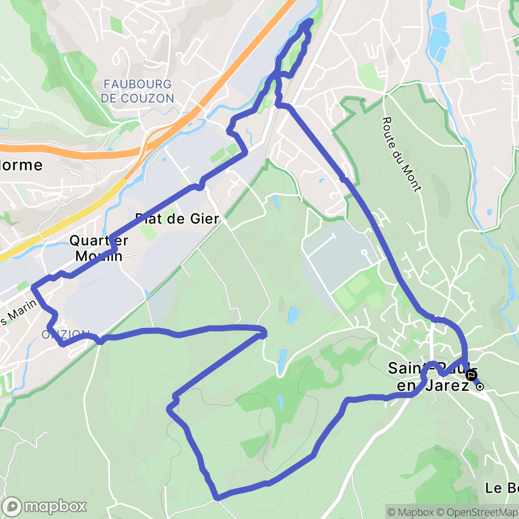 Saint-Paul-en-Jarez : carte du parcours de randonnée - France