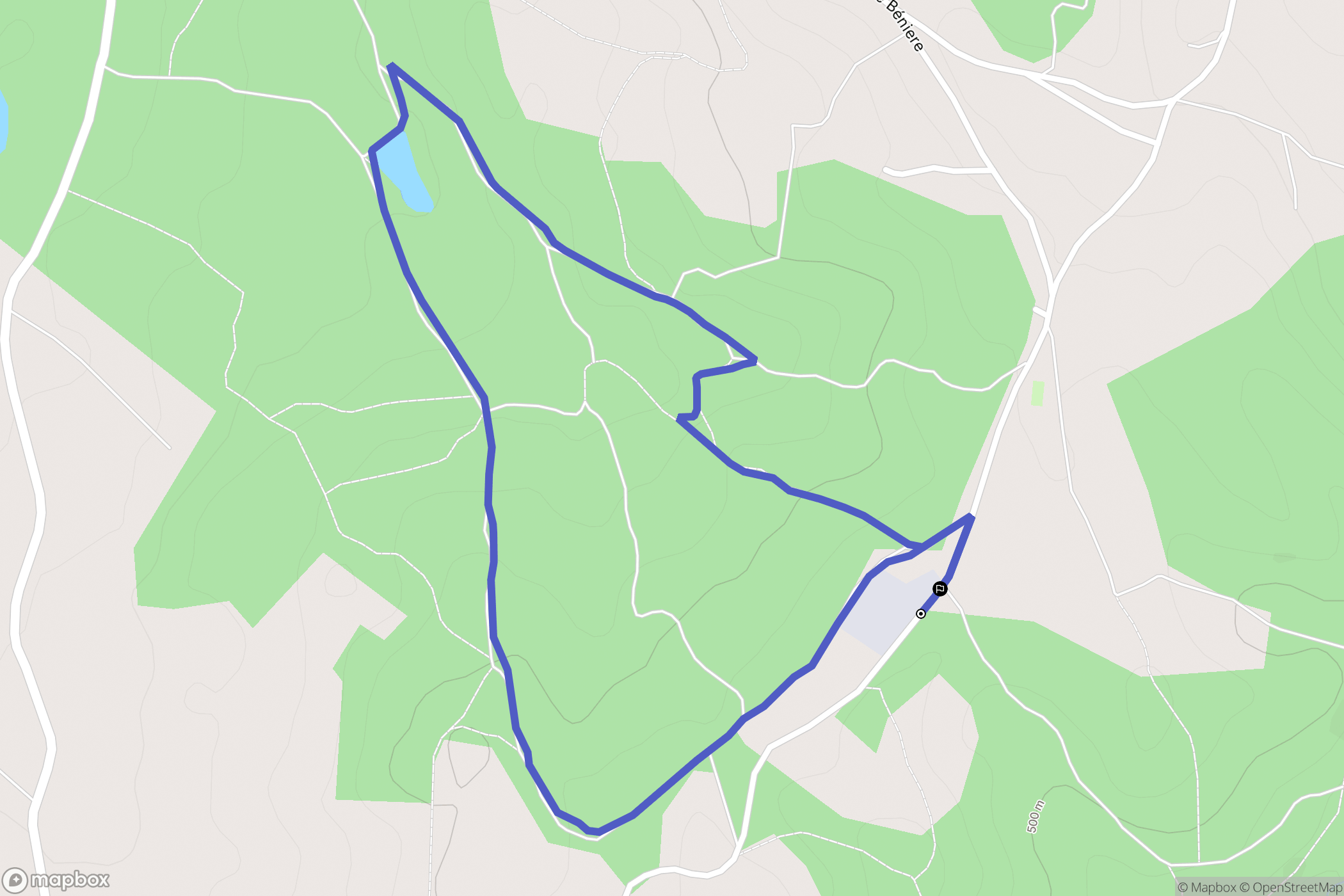 La Fouillouse : carte du parcours de randonnée - France