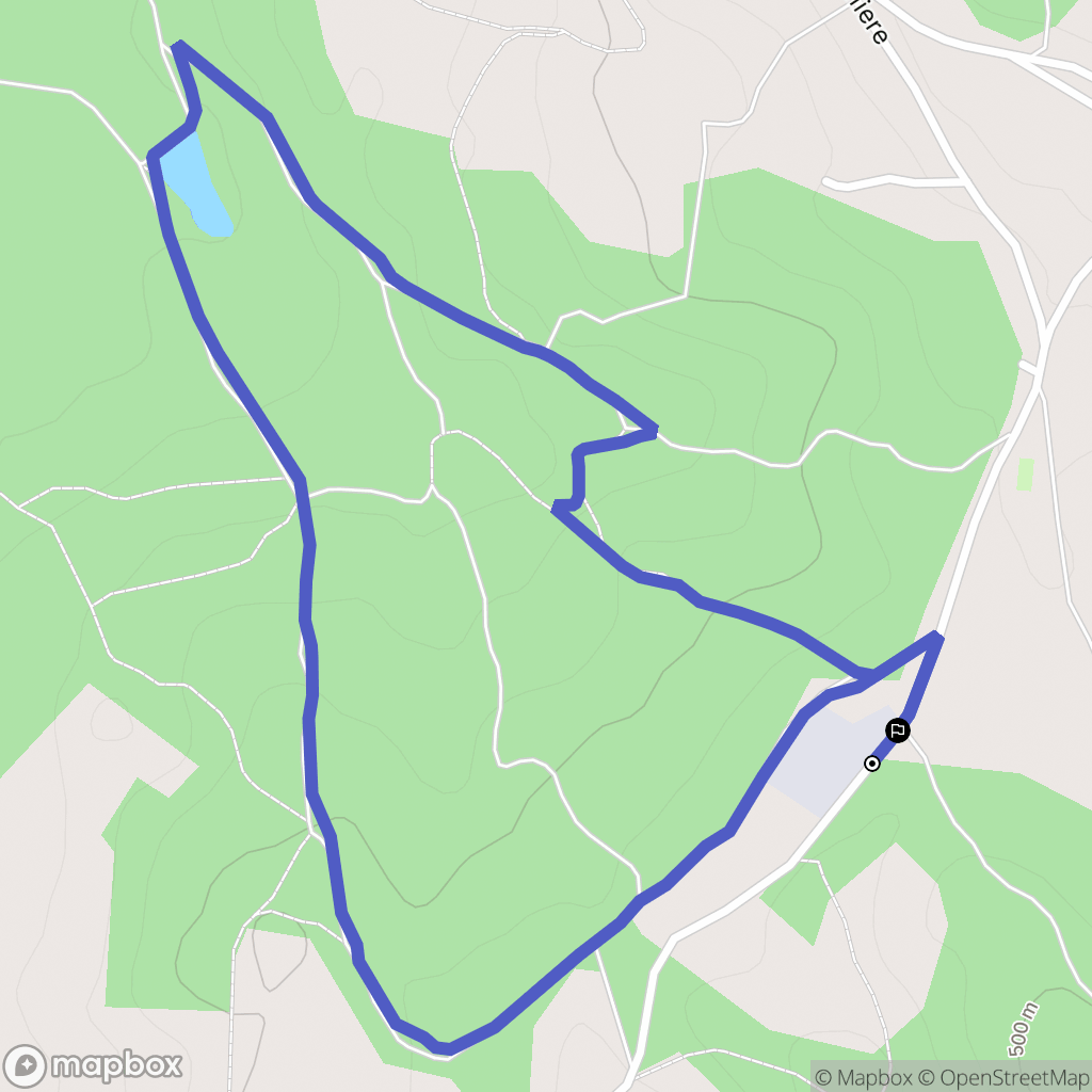 La Fouillouse : carte du parcours de randonnée - France