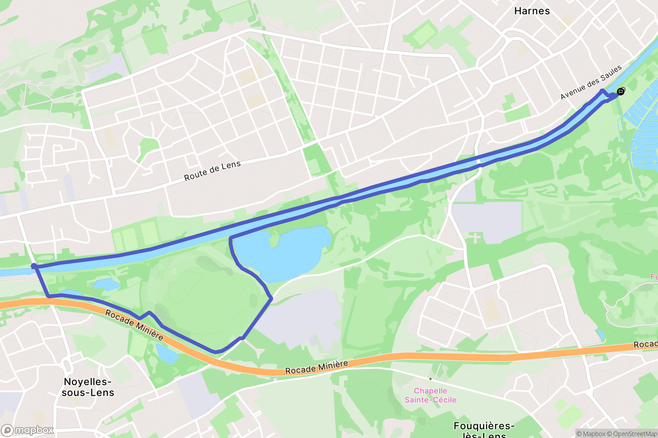 Harnes : carte du parcours de randonnée - France