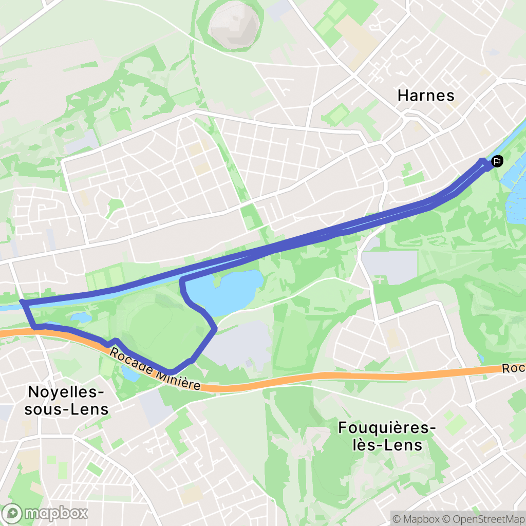 Harnes : carte du parcours de randonnée - France