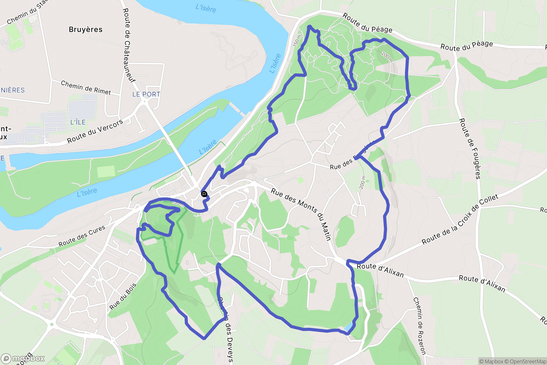 Châteauneuf-sur-Isère : carte du parcours de randonnée - France