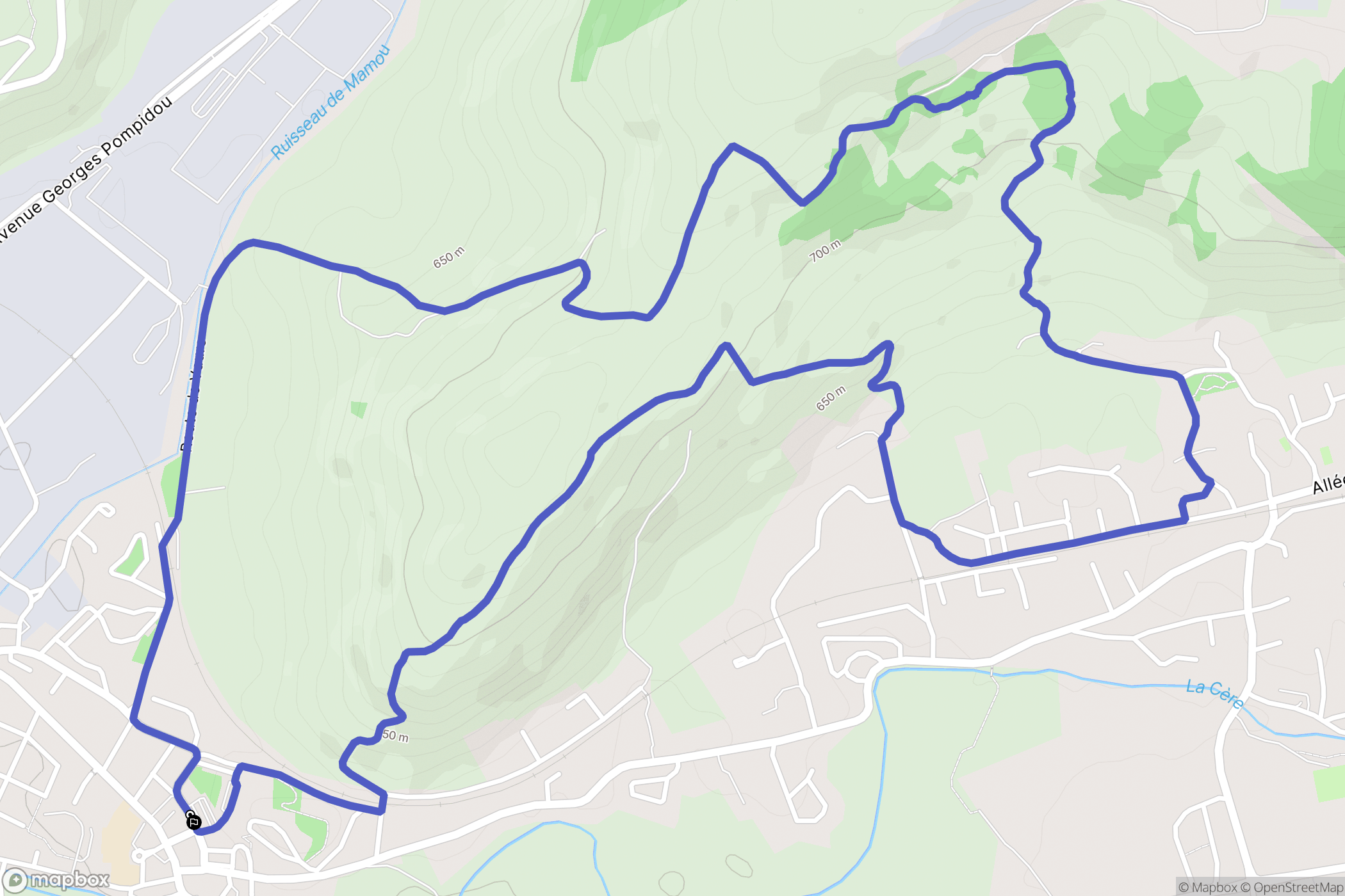 Arpajon-sur-Cère : carte du parcours de randonnée - France