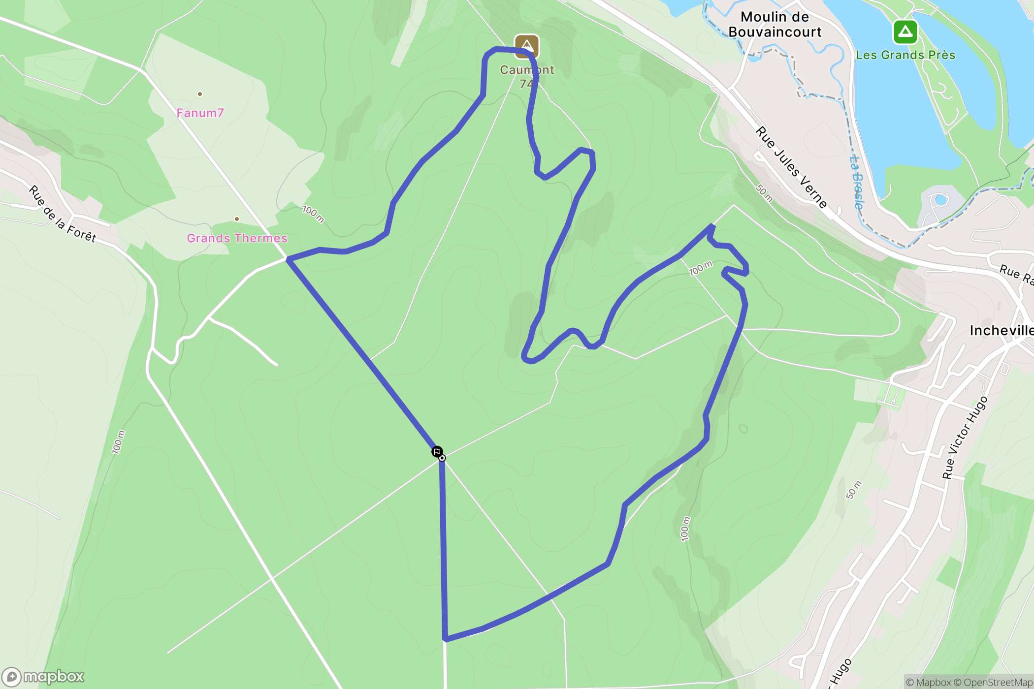 Ponts-et-Marais : carte du parcours de randonnée - France