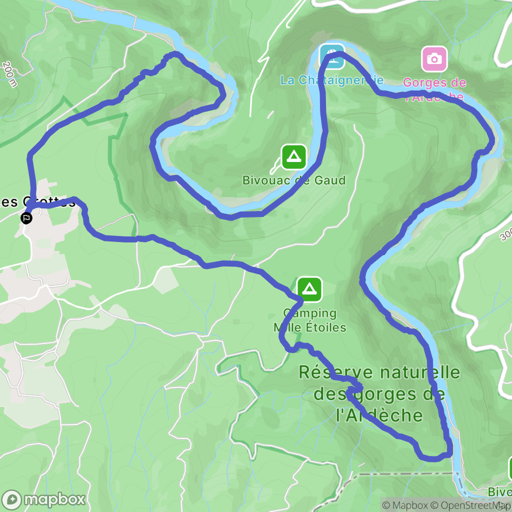 Labastide-de-Virac : carte du parcours de randonnée - France