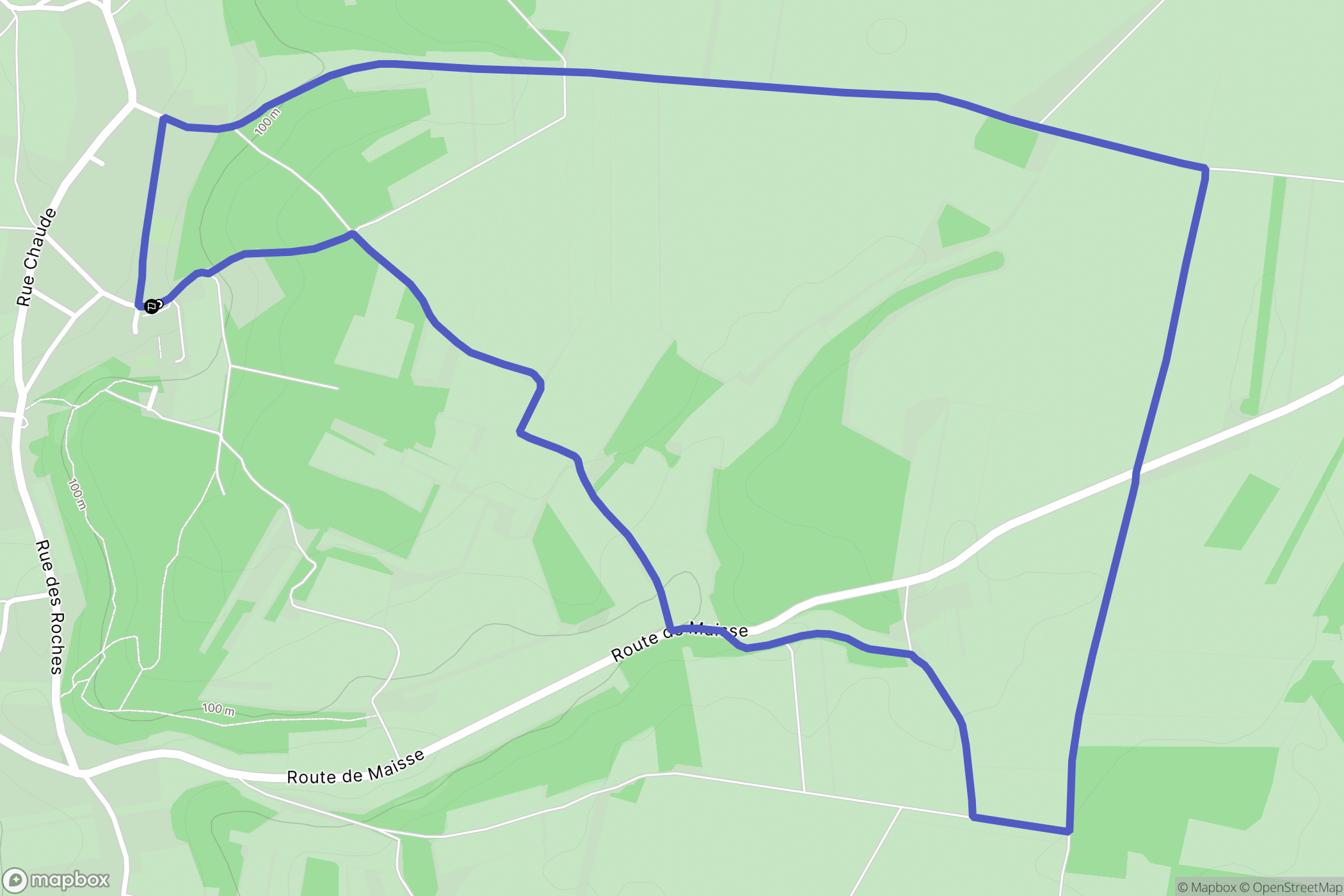 Valpuiseaux : carte du parcours de randonnée - France
