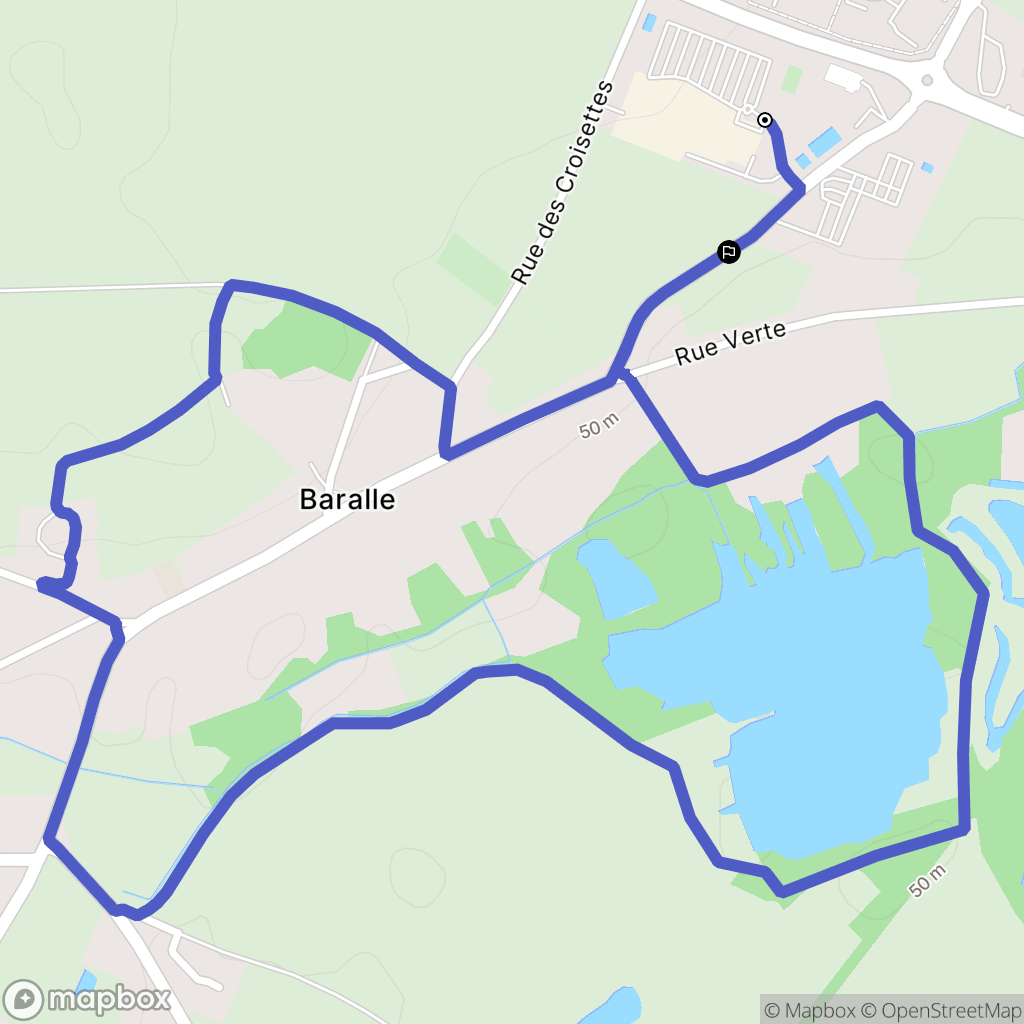 Baralle : carte du parcours de randonnée - France