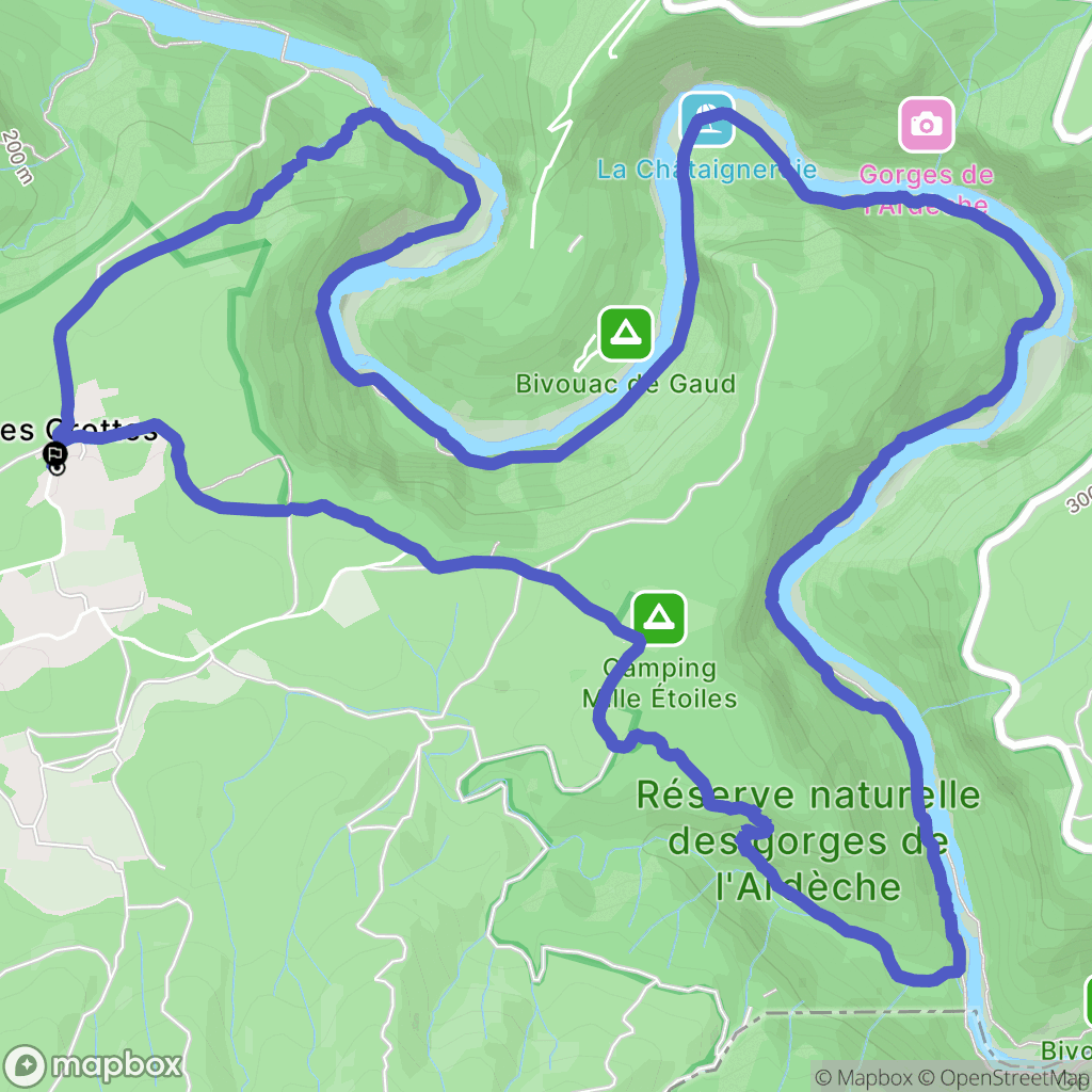 Labastide-de-Virac : carte du parcours de randonnée - France
