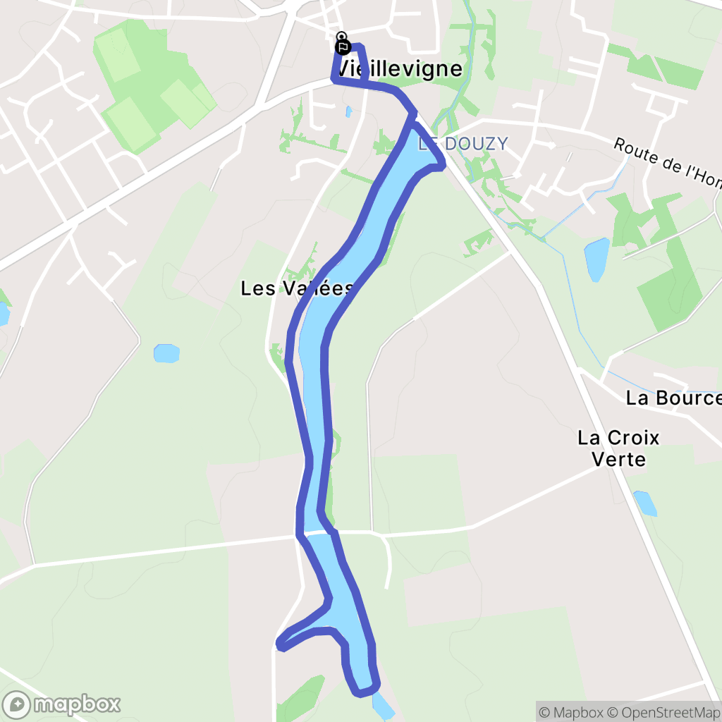 Vieillevigne : carte du parcours de randonnée - France