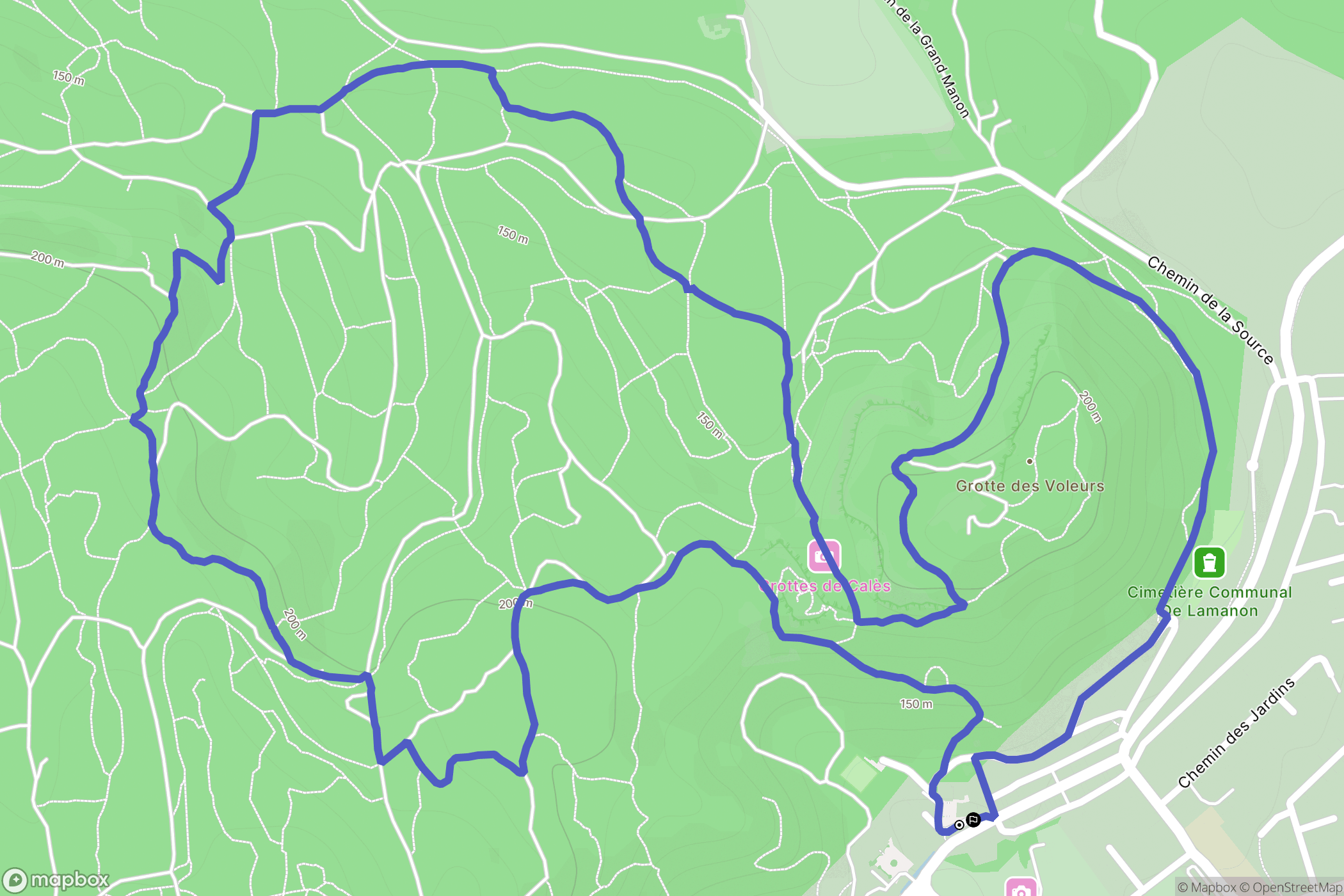 Lamanon : carte du parcours de randonnée - France