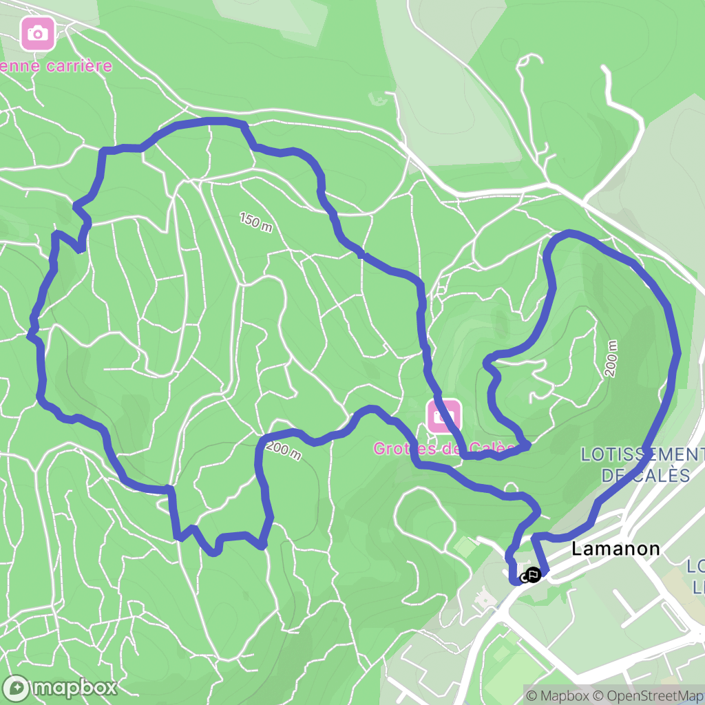 Lamanon : carte du parcours de randonnée - France