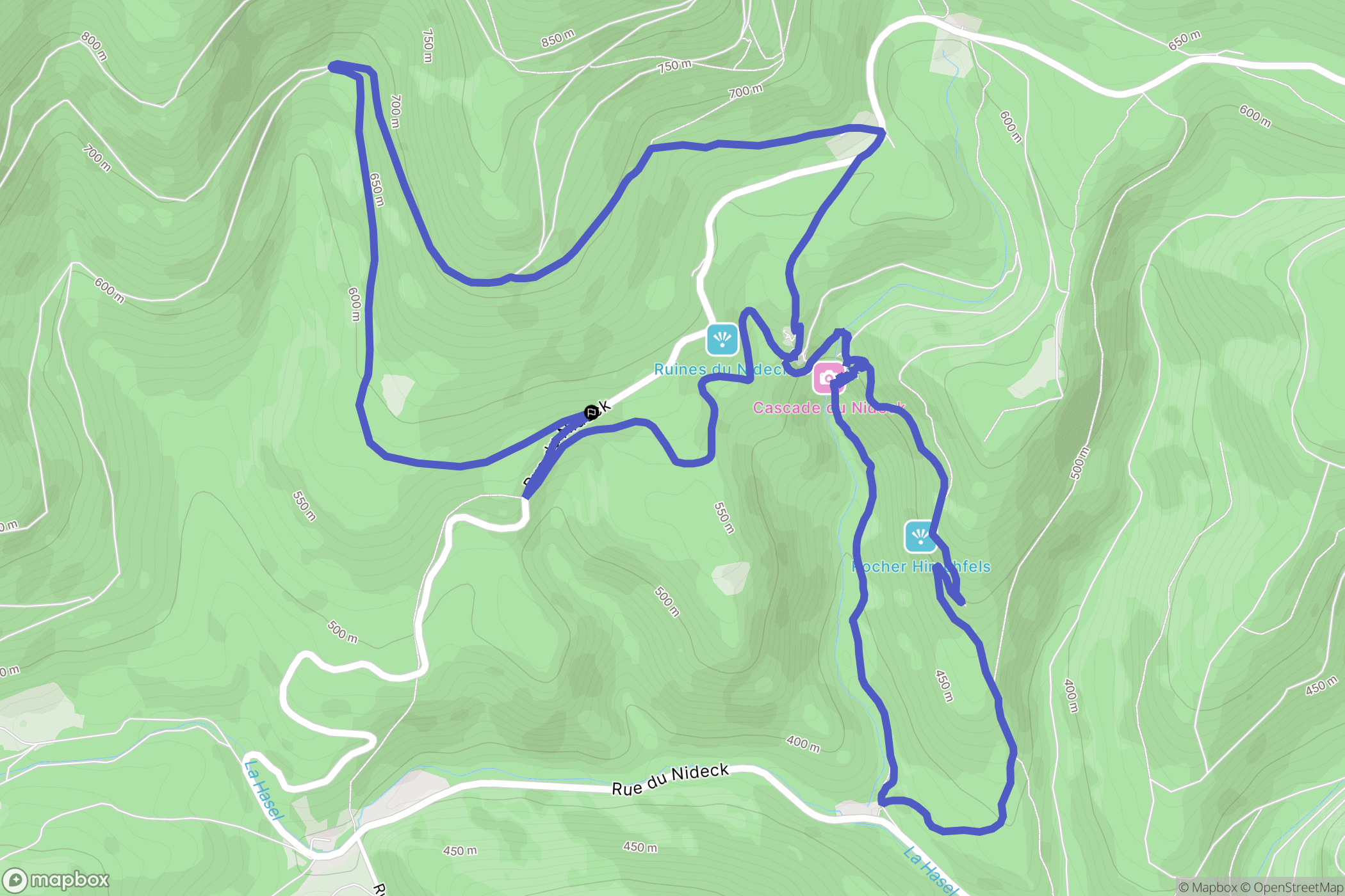 Oberhaslach : carte du parcours de randonnée - France