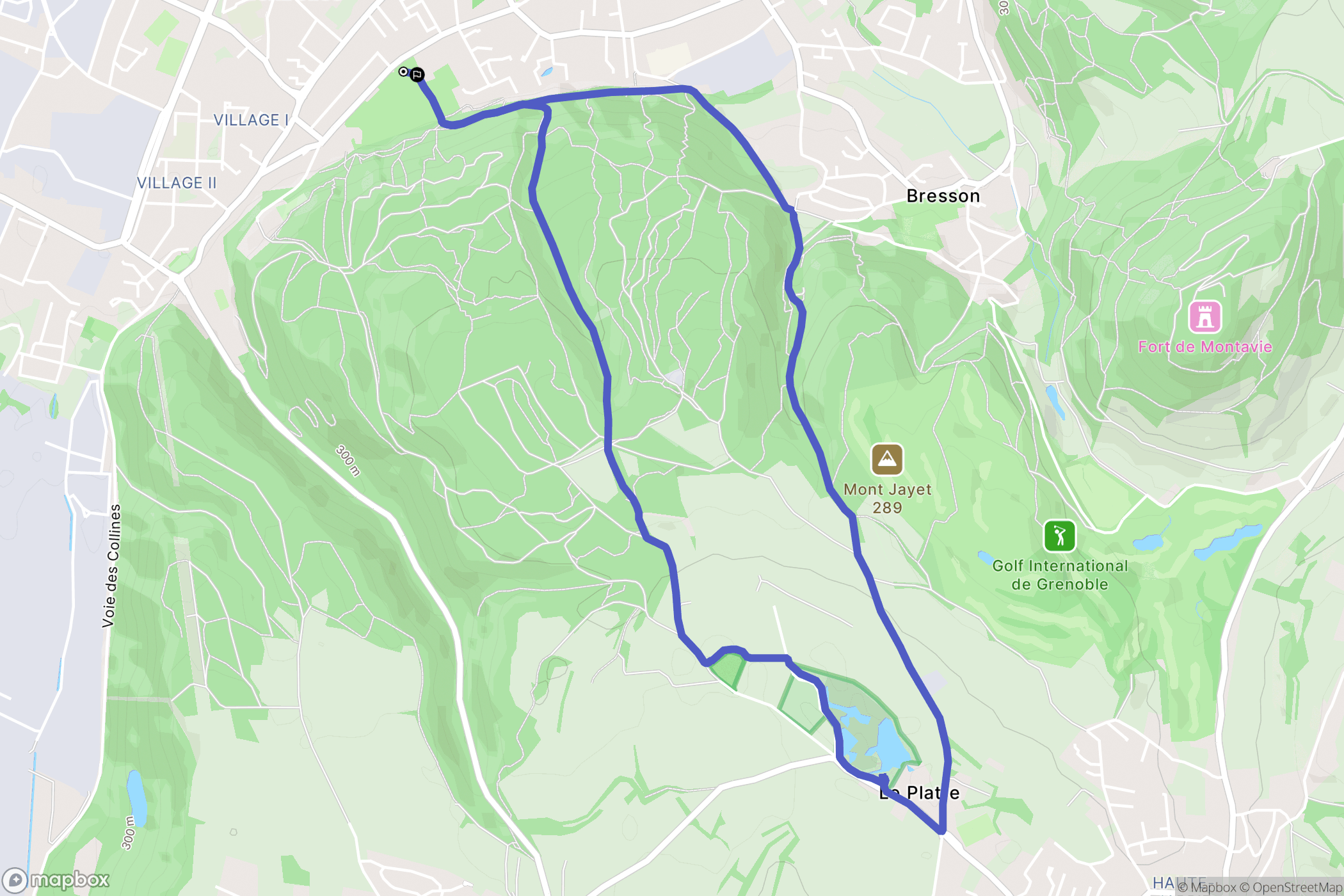 Jarrie : carte du parcours de randonnée - France
