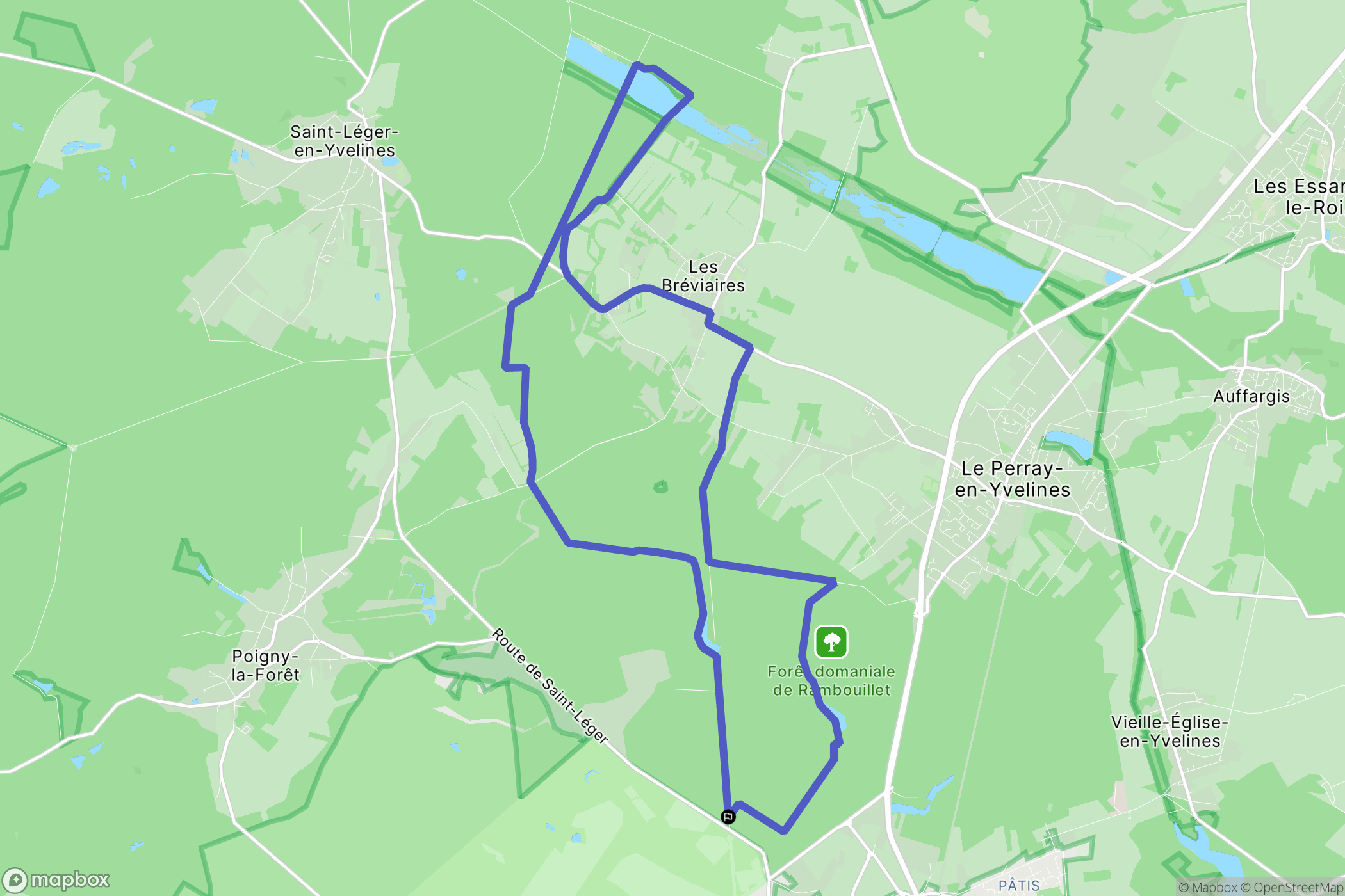 Rambouillet : carte du parcours de randonnée - France