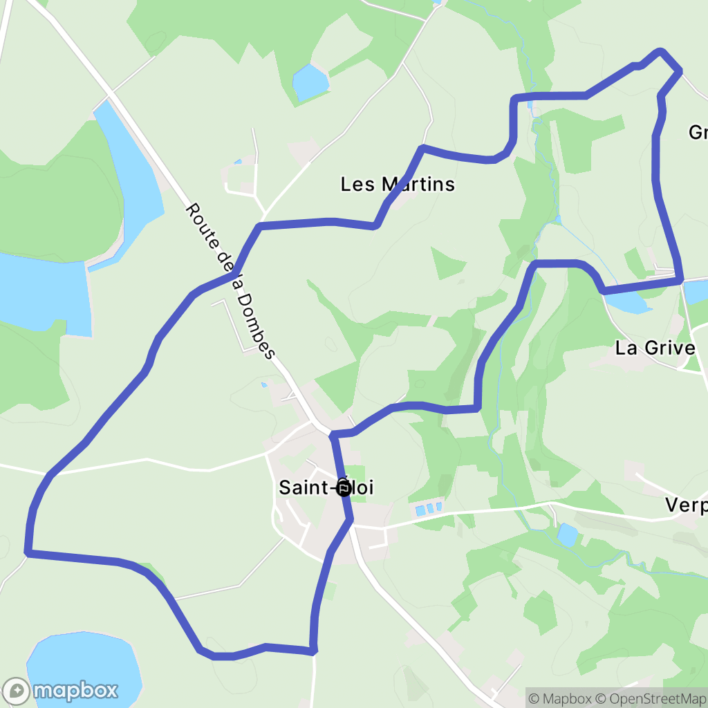Saint-Éloi : carte du parcours de randonnée - France