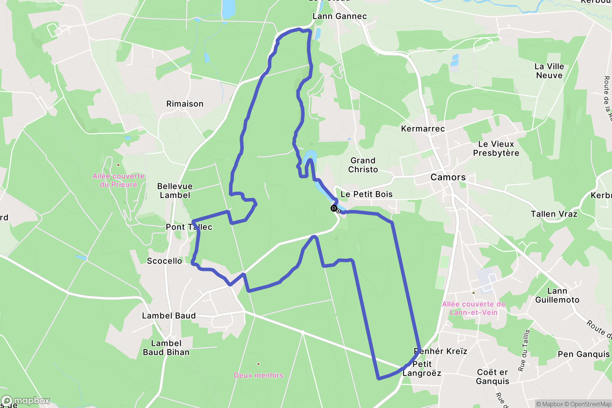 Le Petit Bois, Camors: routekaart voor buitenactiviteiten - France