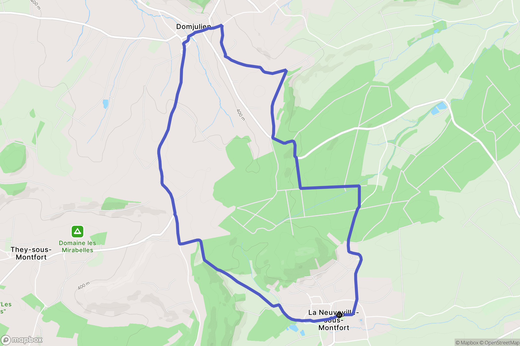 La Neuveville-sous-Montfort : carte du parcours de randonnée - France