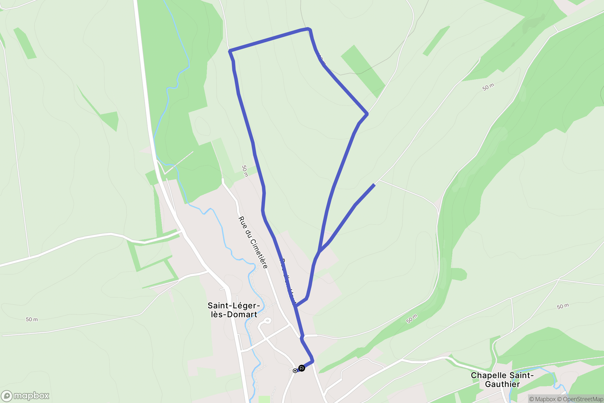 Saint-Léger-lès-Domart : carte du parcours de randonnée - France
