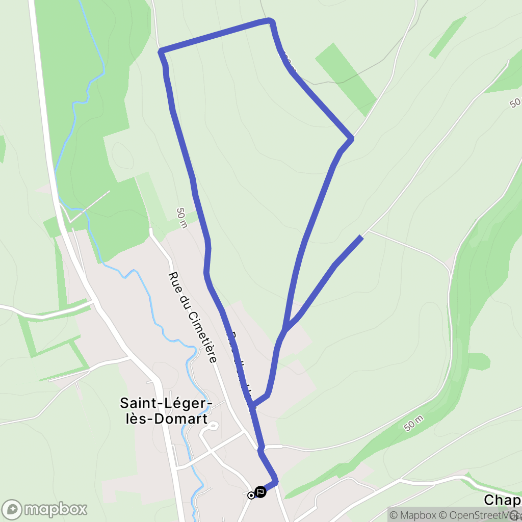 Saint-Léger-lès-Domart : carte du parcours de randonnée - France