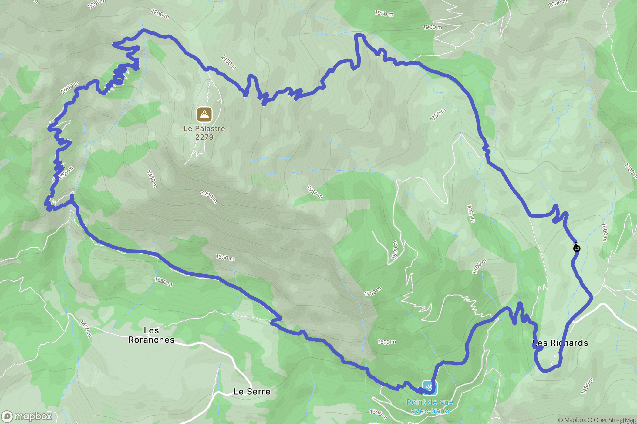 Saint-Jean-Saint-Nicolas : carte du parcours de randonnée - France